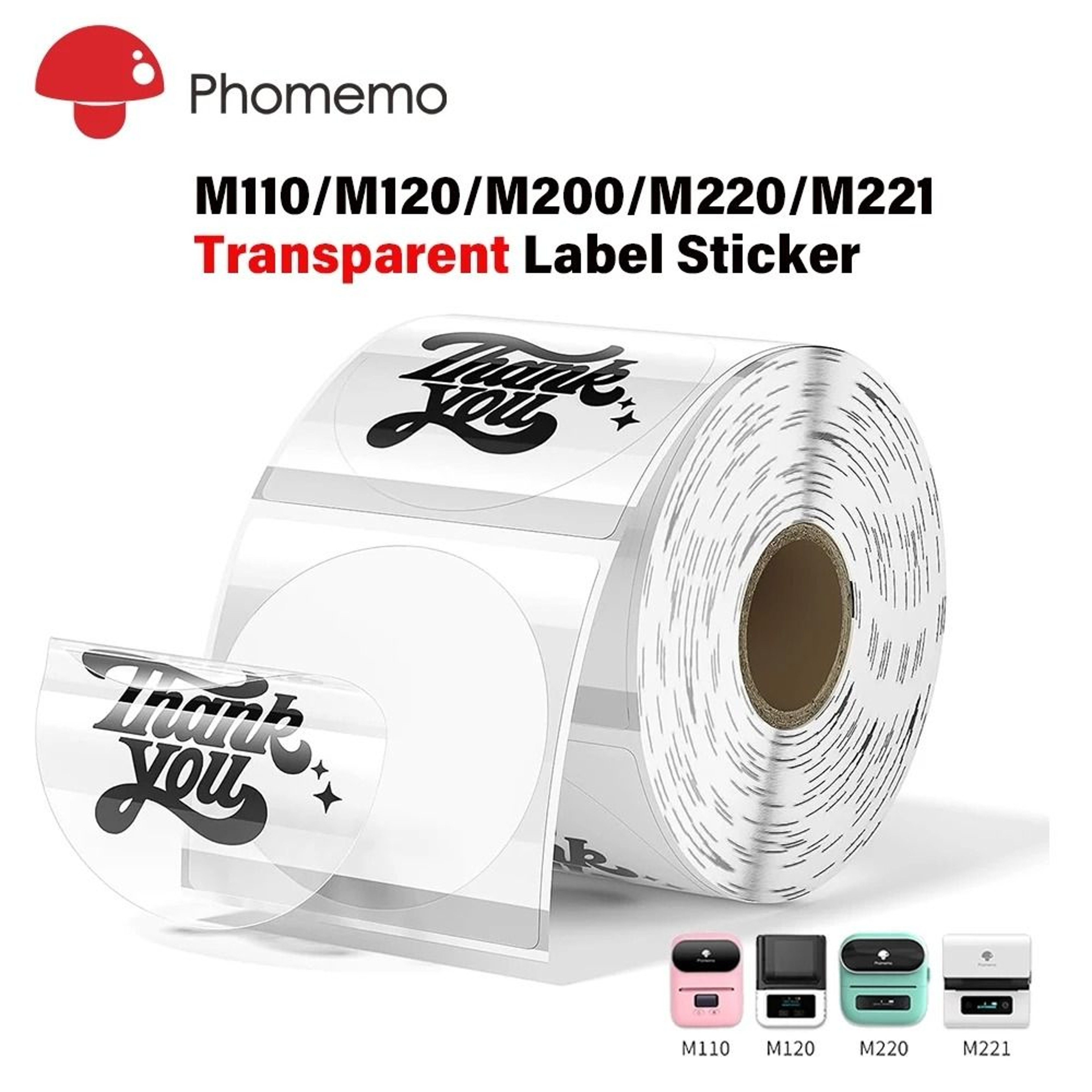 CrystalTag Phomemo Transparent Thermal Label Stickers 1