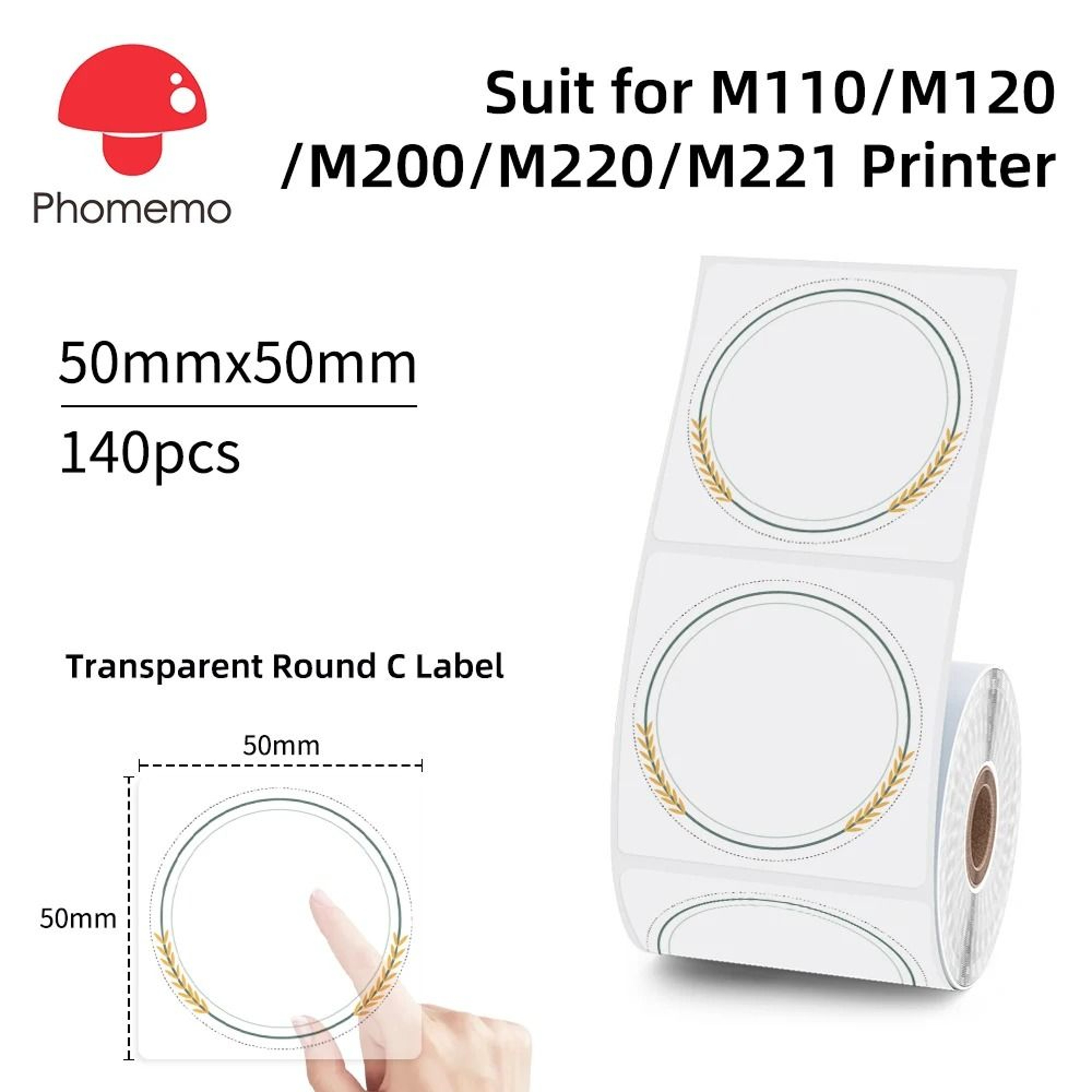CrystalTag Phomemo Transparent Thermal Label Stickers 10