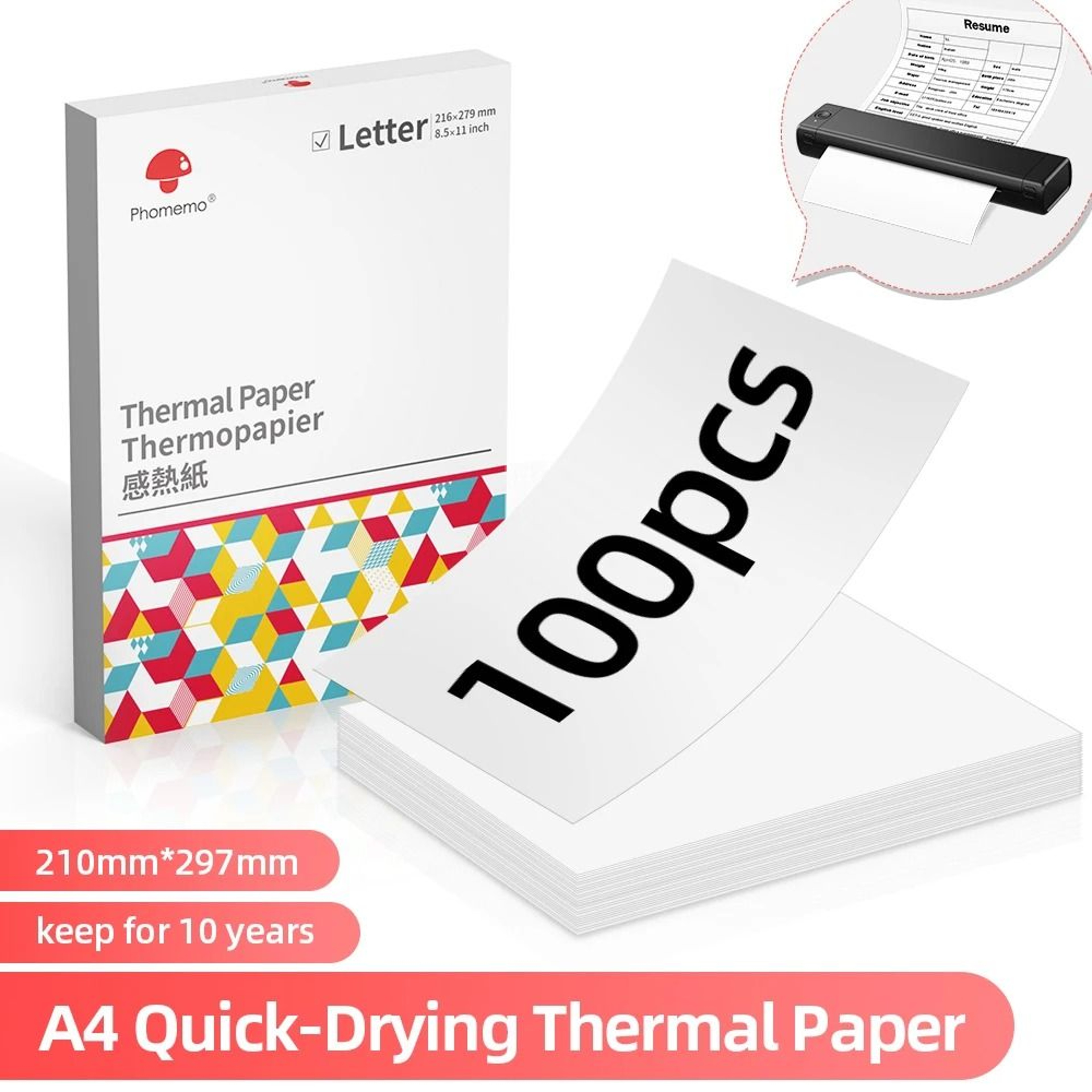 Phomemo M08F A4 Inkless Thermal Printing Paper 8