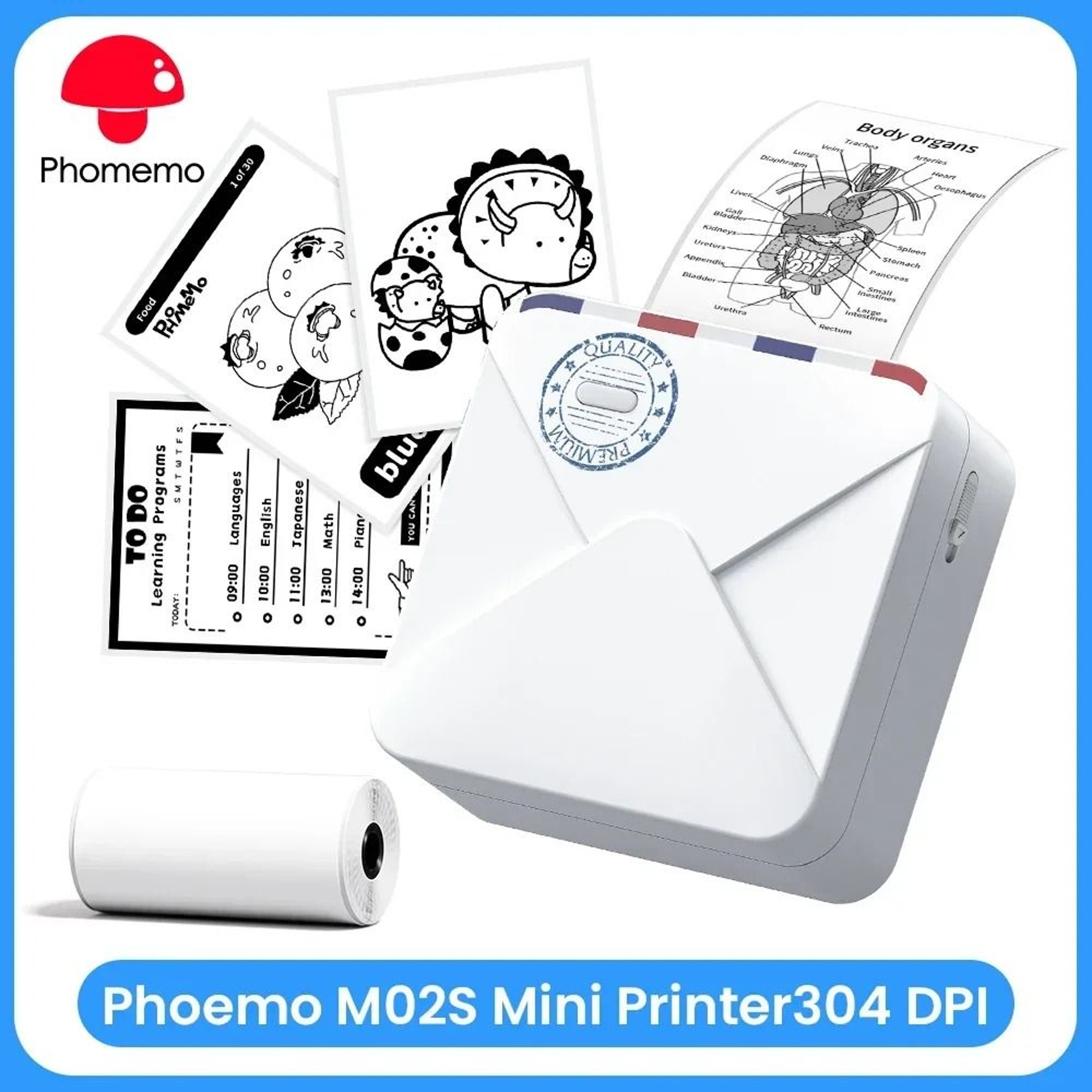 Phomemo M02S HD Bluetooth Pocket Photo Printer 0