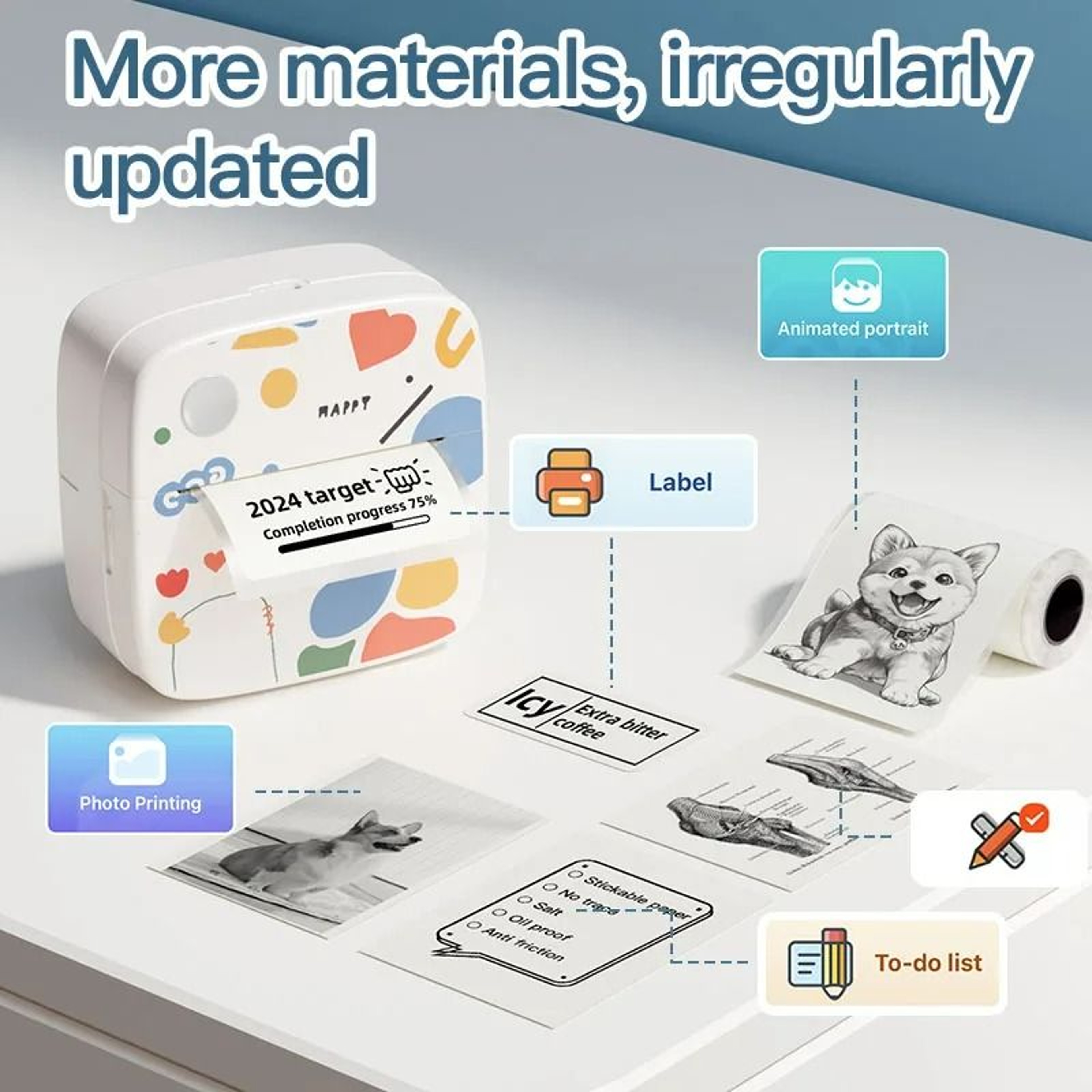 DoodleMate D2 Wireless Mini Thermal Printer For Stickers And Photos 1