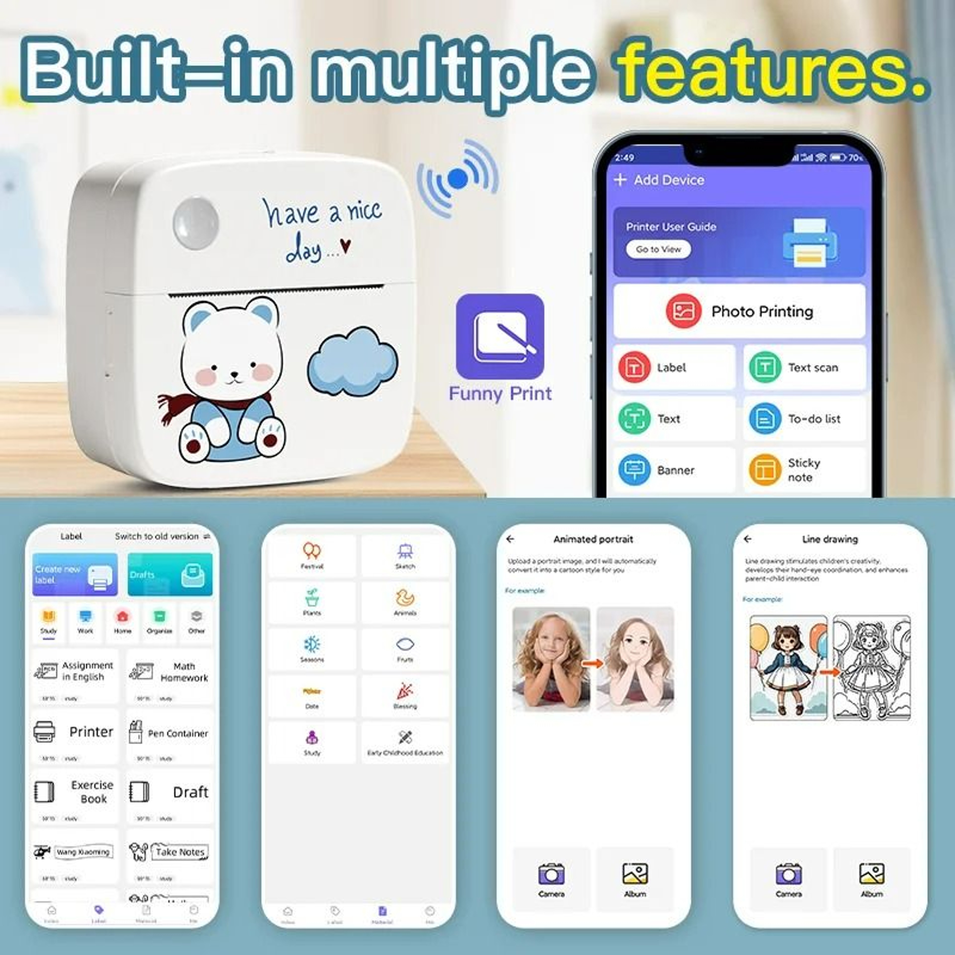 PocketCraft Wireless Mini Thermal Sticker Printer 3