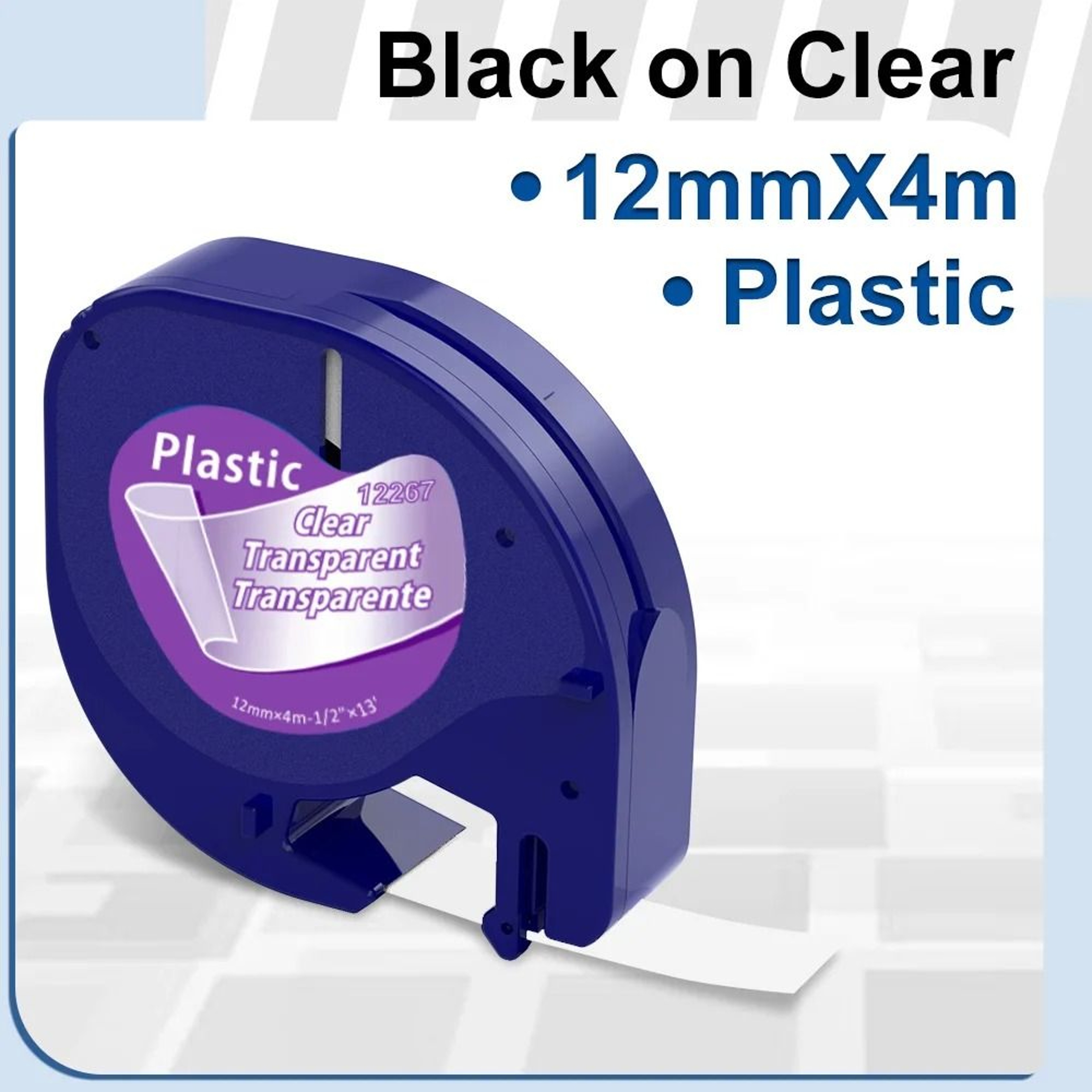 LabelMate Plastic Tape For Dymo LetraTag Printers 9