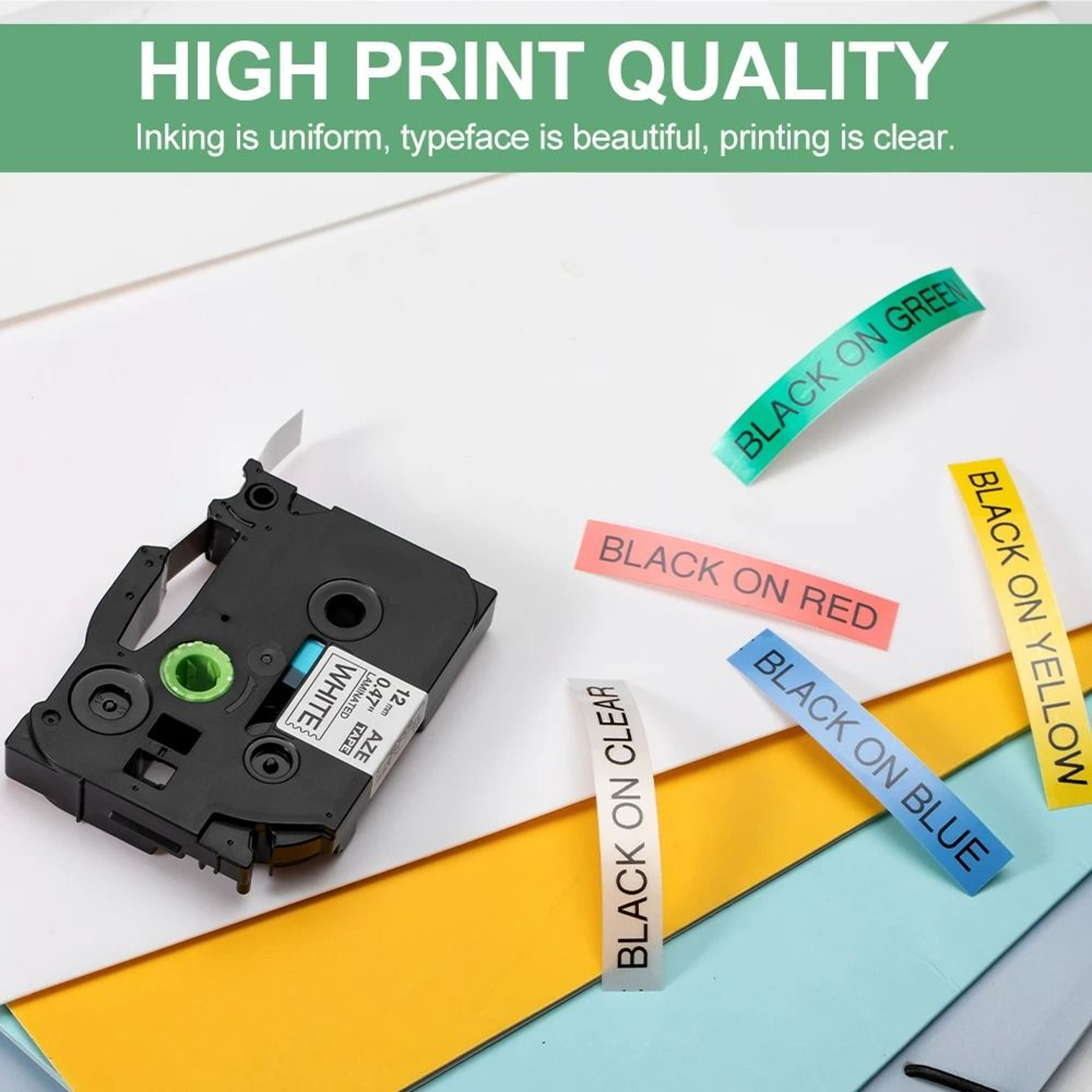 MarkEase 12mm Laminated Label Tape For Brother Ptouch Printers 2
