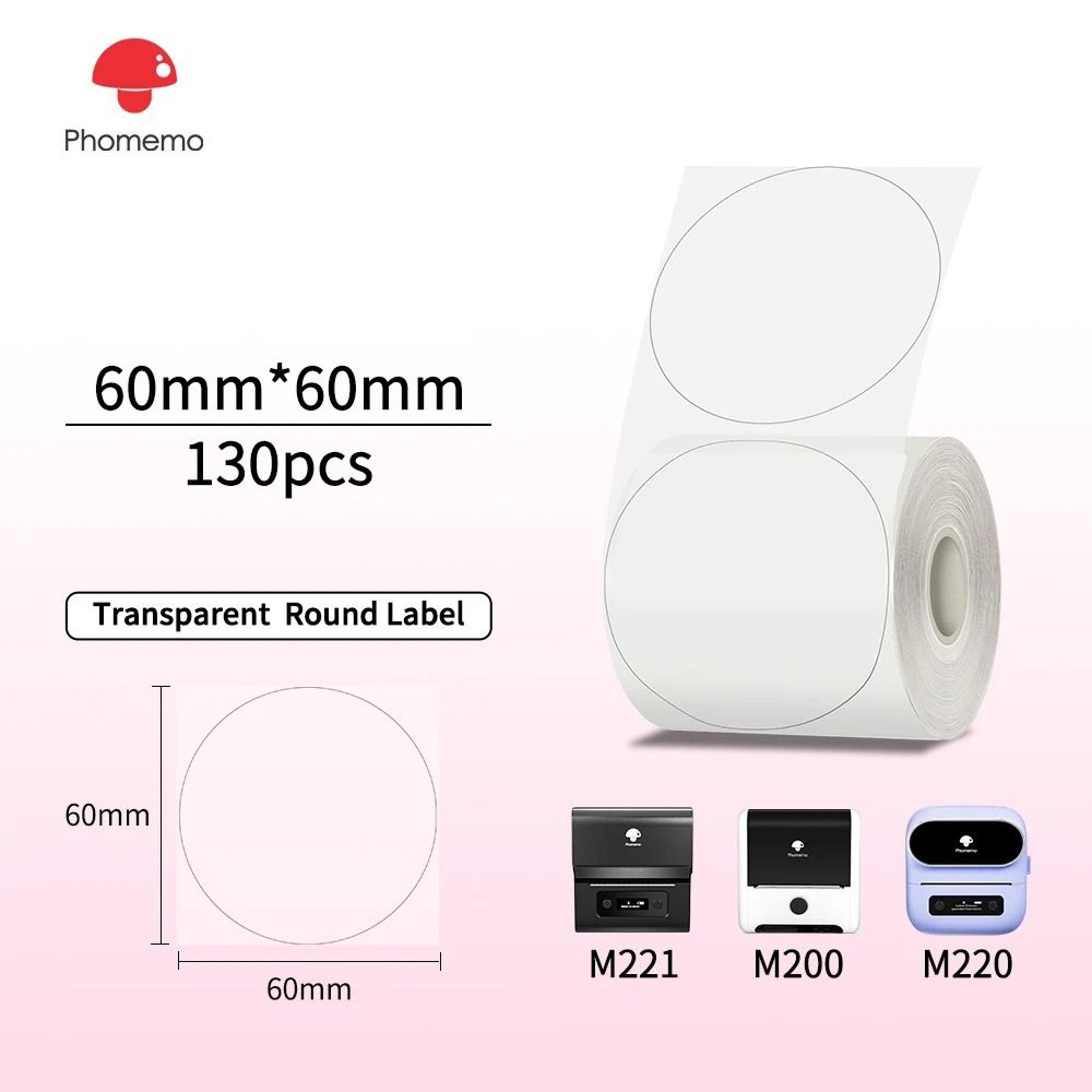 Phomemo Clear Round Thermal Sticker Labels 19
