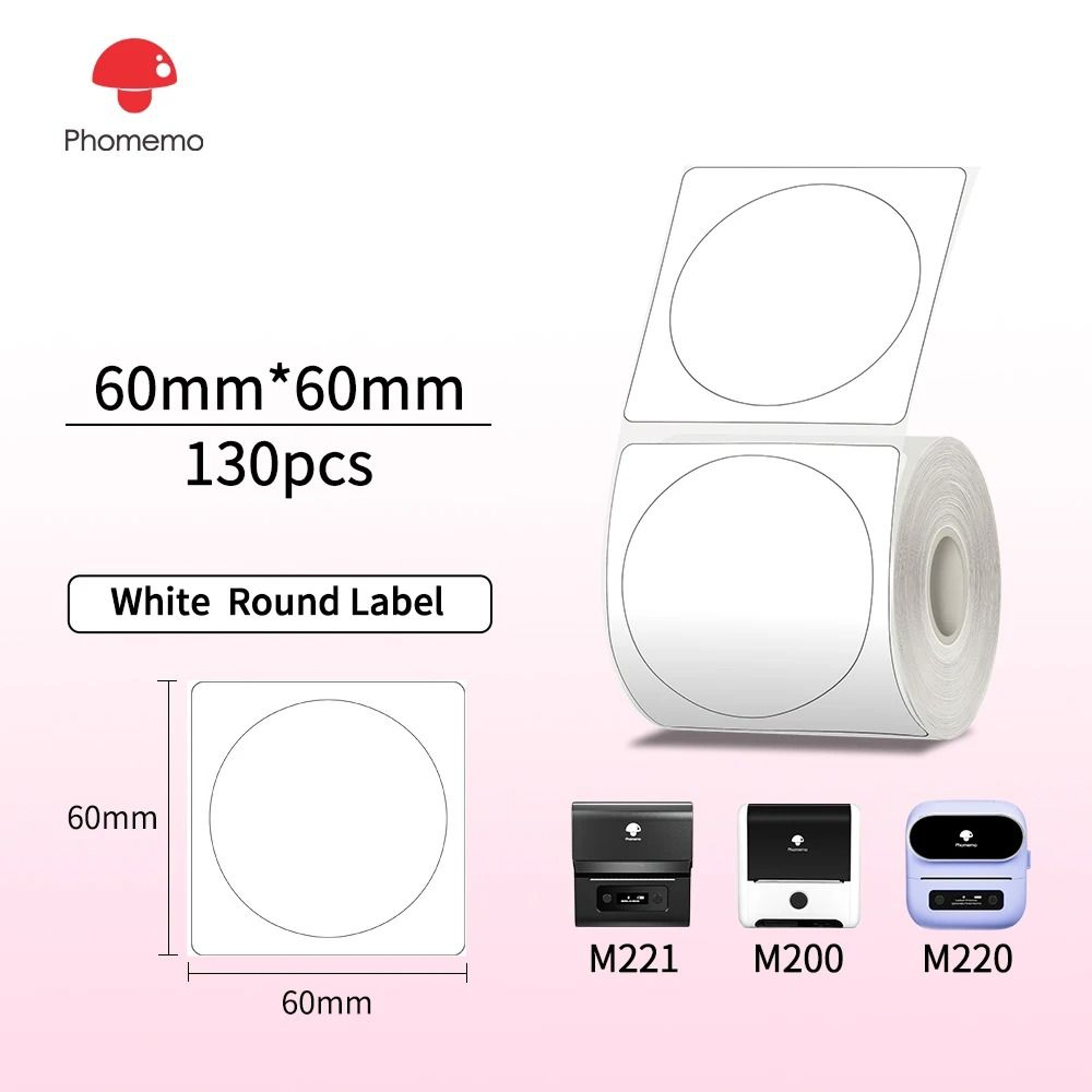 Phomemo Clear Round Thermal Sticker Labels 23