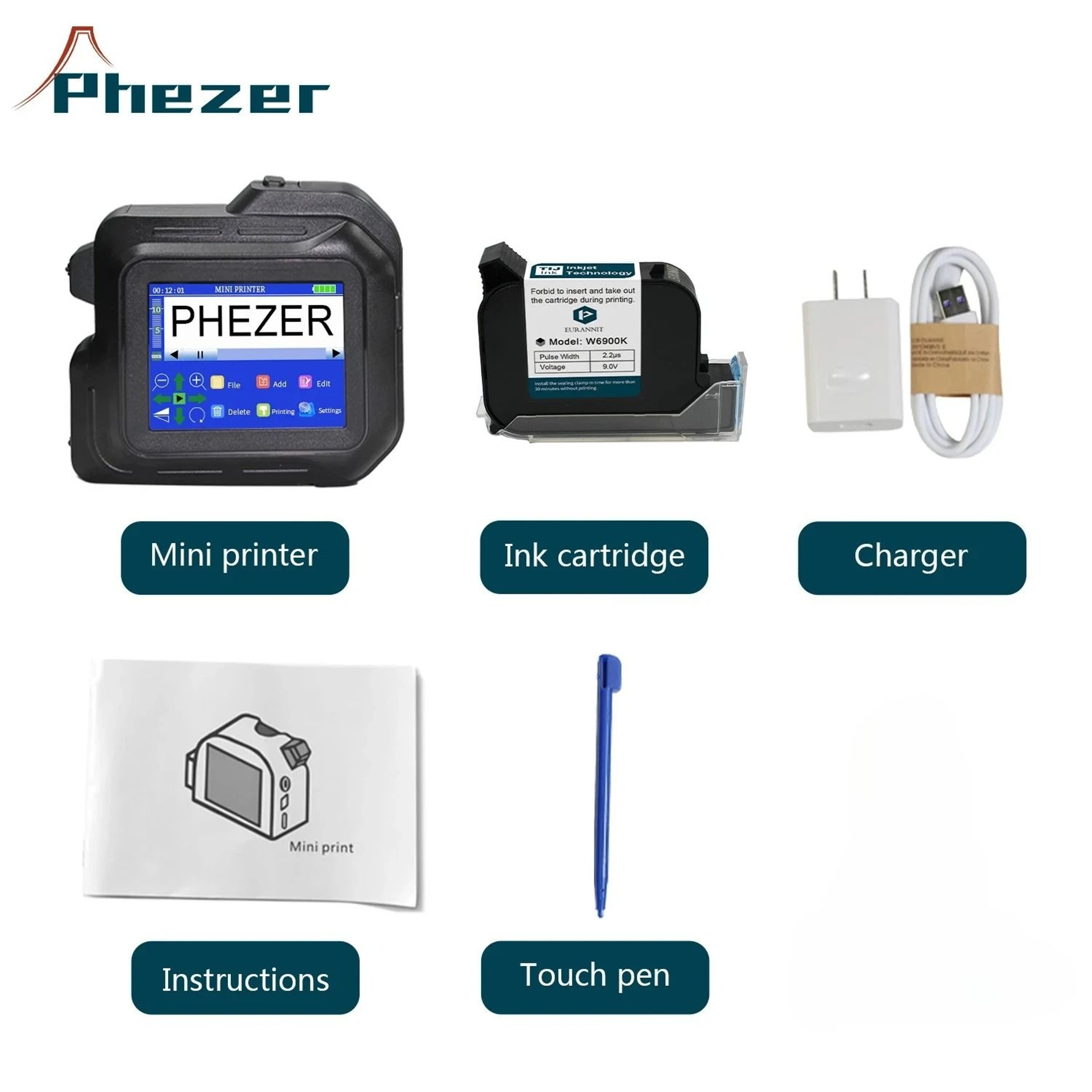 Phezer PC98 Portable Handheld Inkjet Printer 6