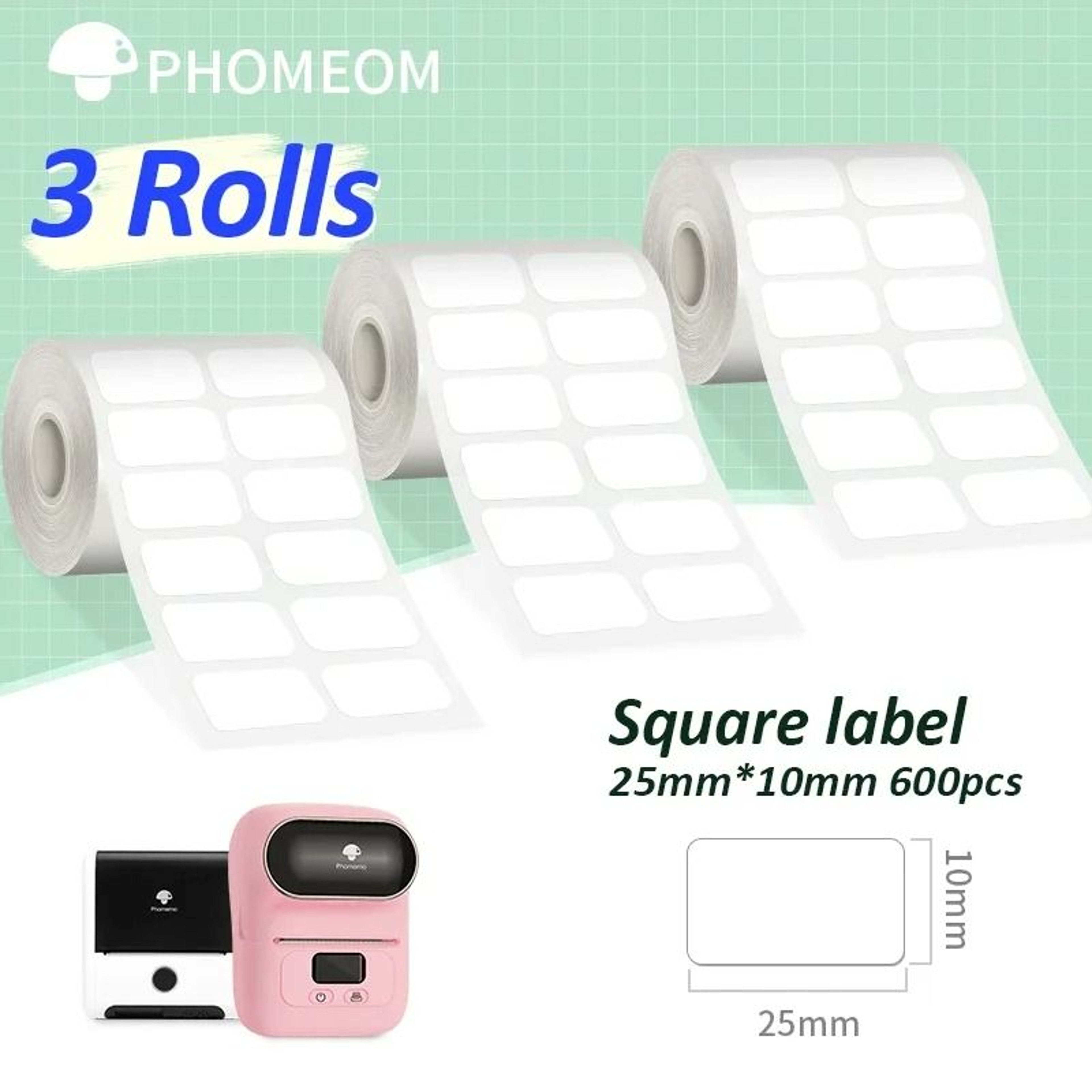 Phomemo Clear Thermal Sticker Labels 3 Rolls 15