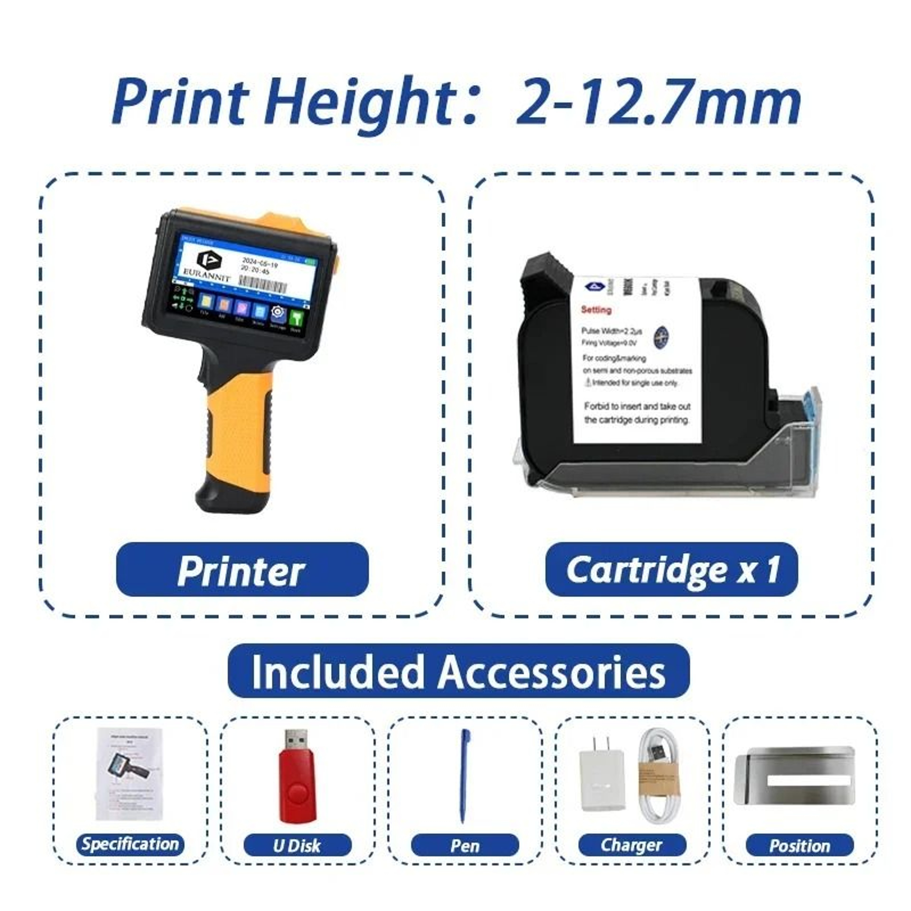 EURANNIT E19 Portable Inkjet Coding Printer 8