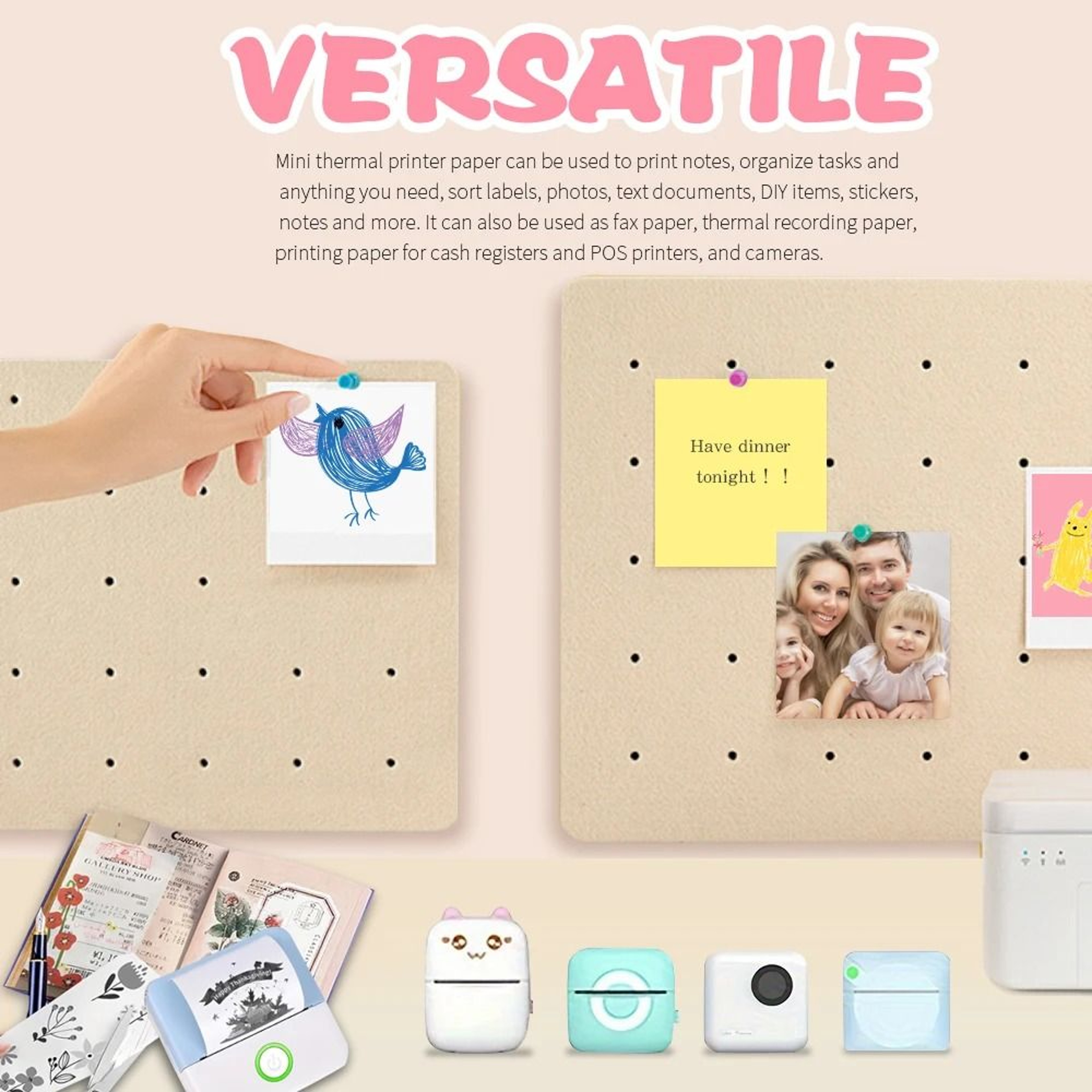 Mini Printer Self Adhesive Thermal Sticker Paper 3