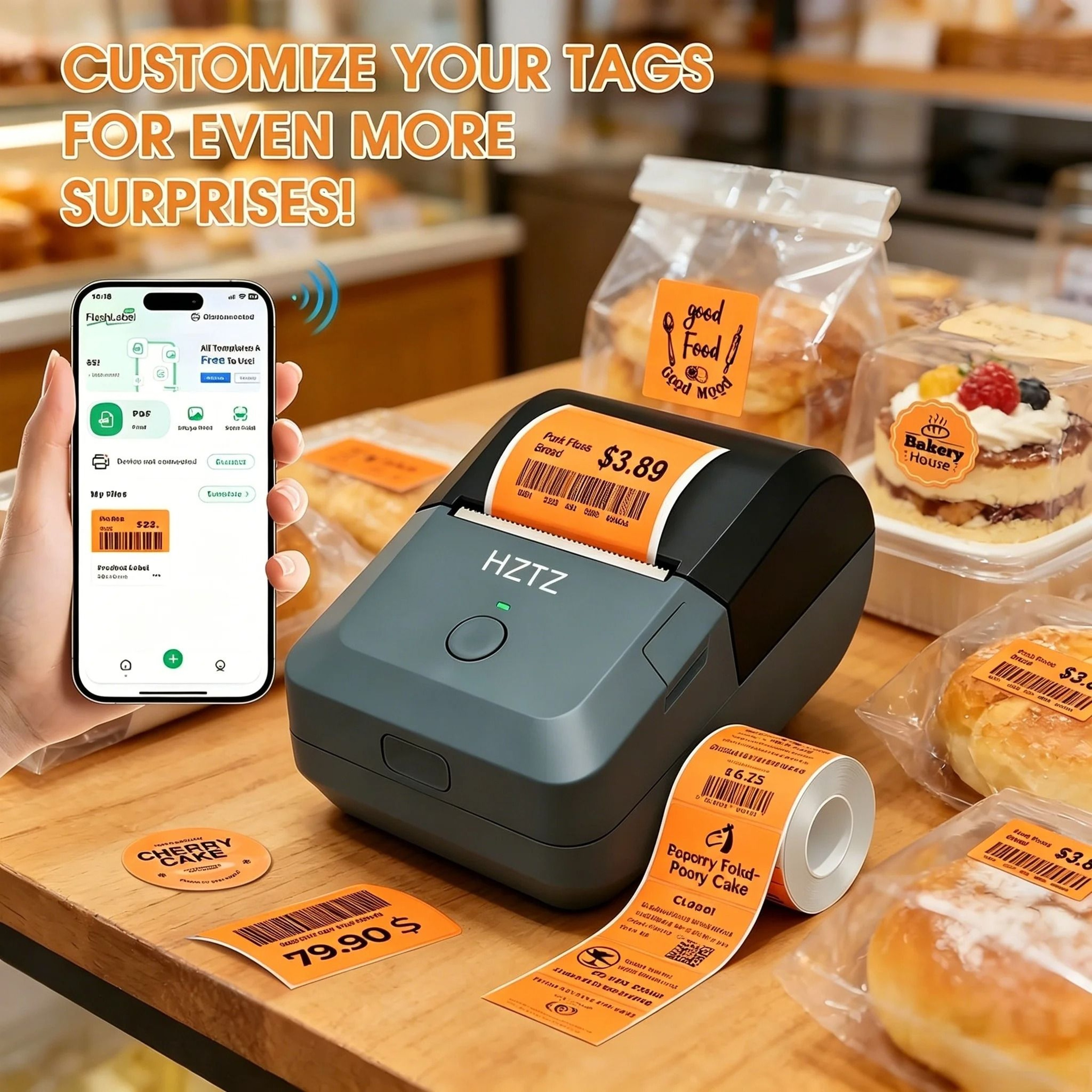 Bluetooth Thermal Sticker Label Printer 0