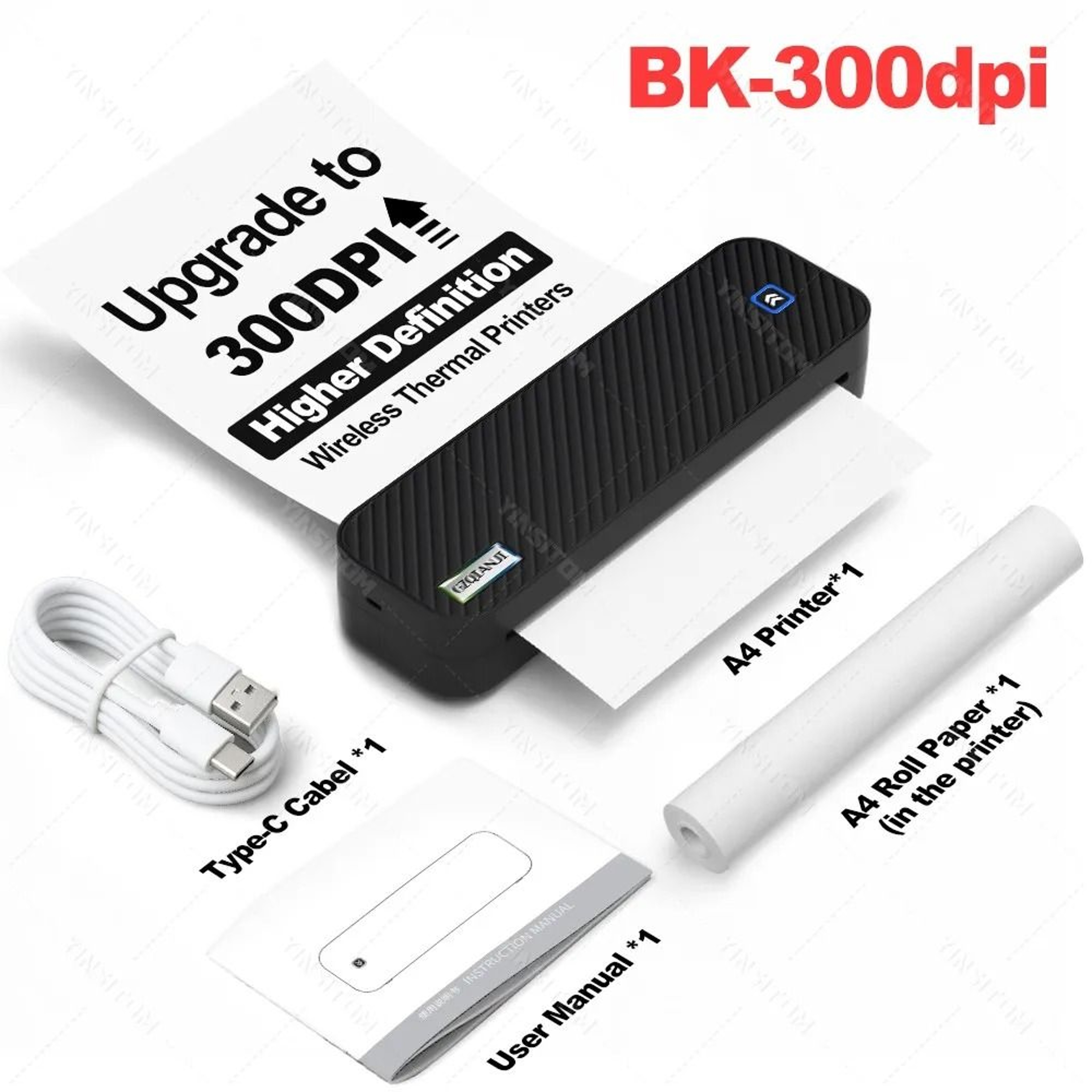 YINSITOM 300DPI Portable Bluetooth Thermal Printer 10