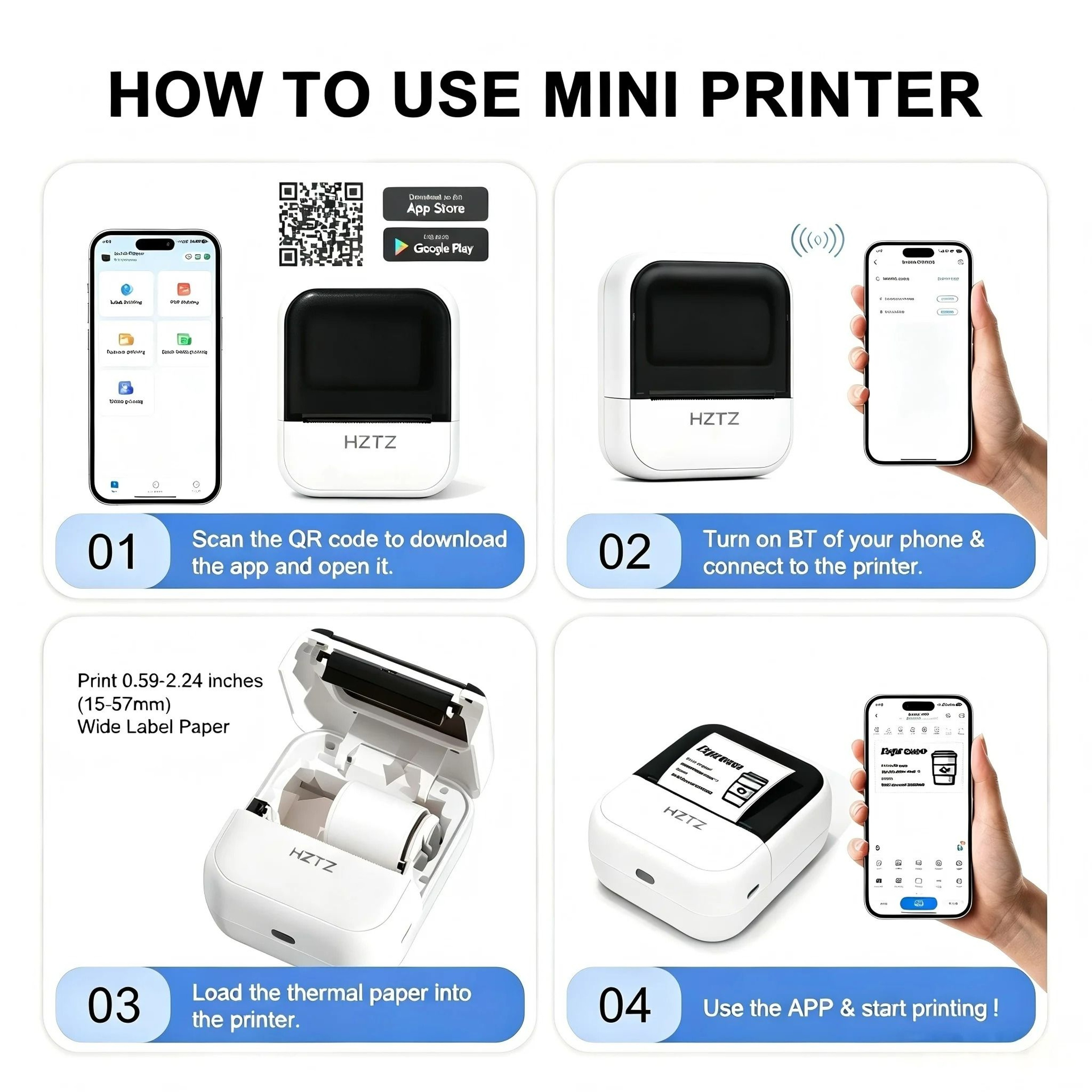 C50 Mini Wireless Thermal Tattoo And Label Printer 3
