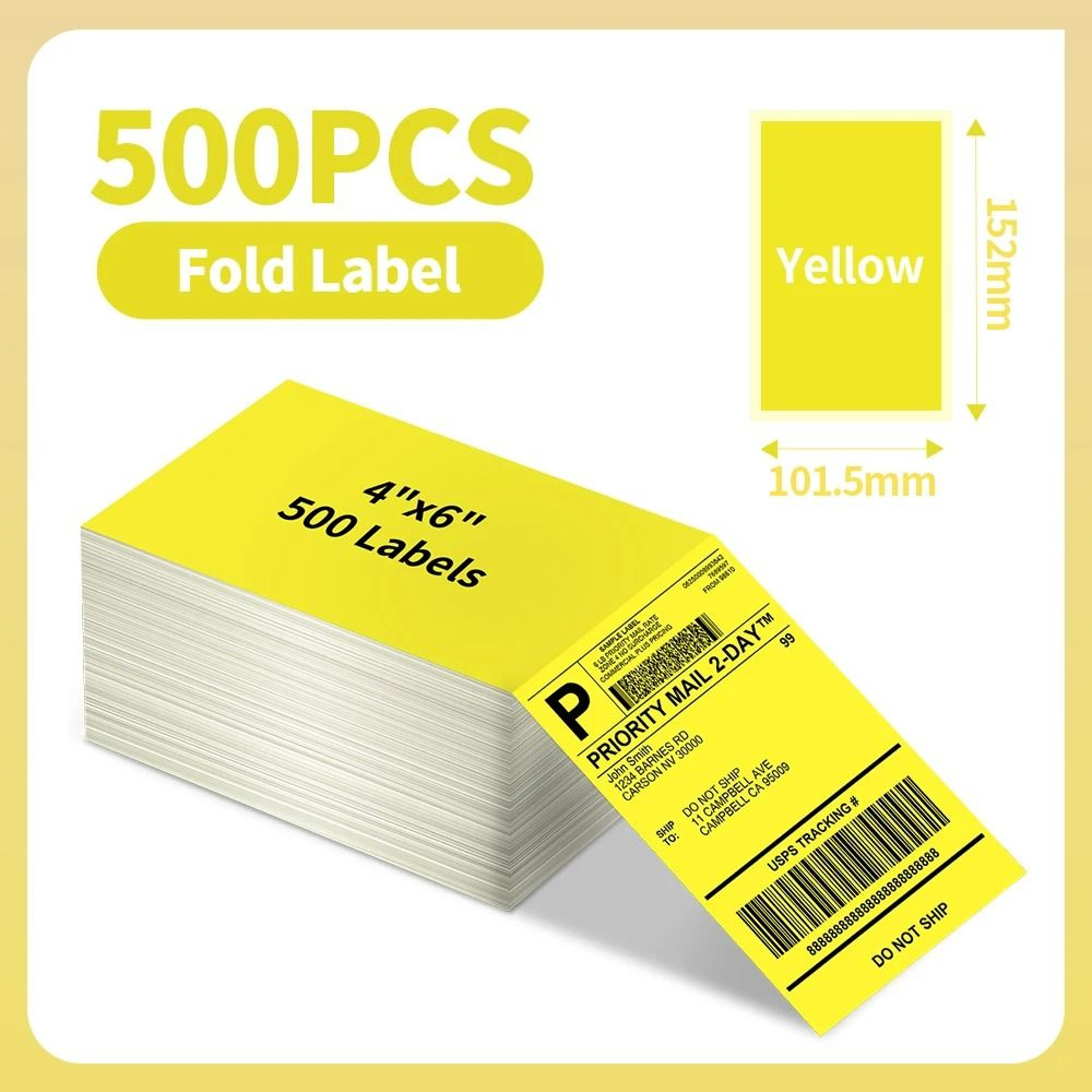 Phomemo FanFold Thermal Shipping Labels 4x6 Inches 10