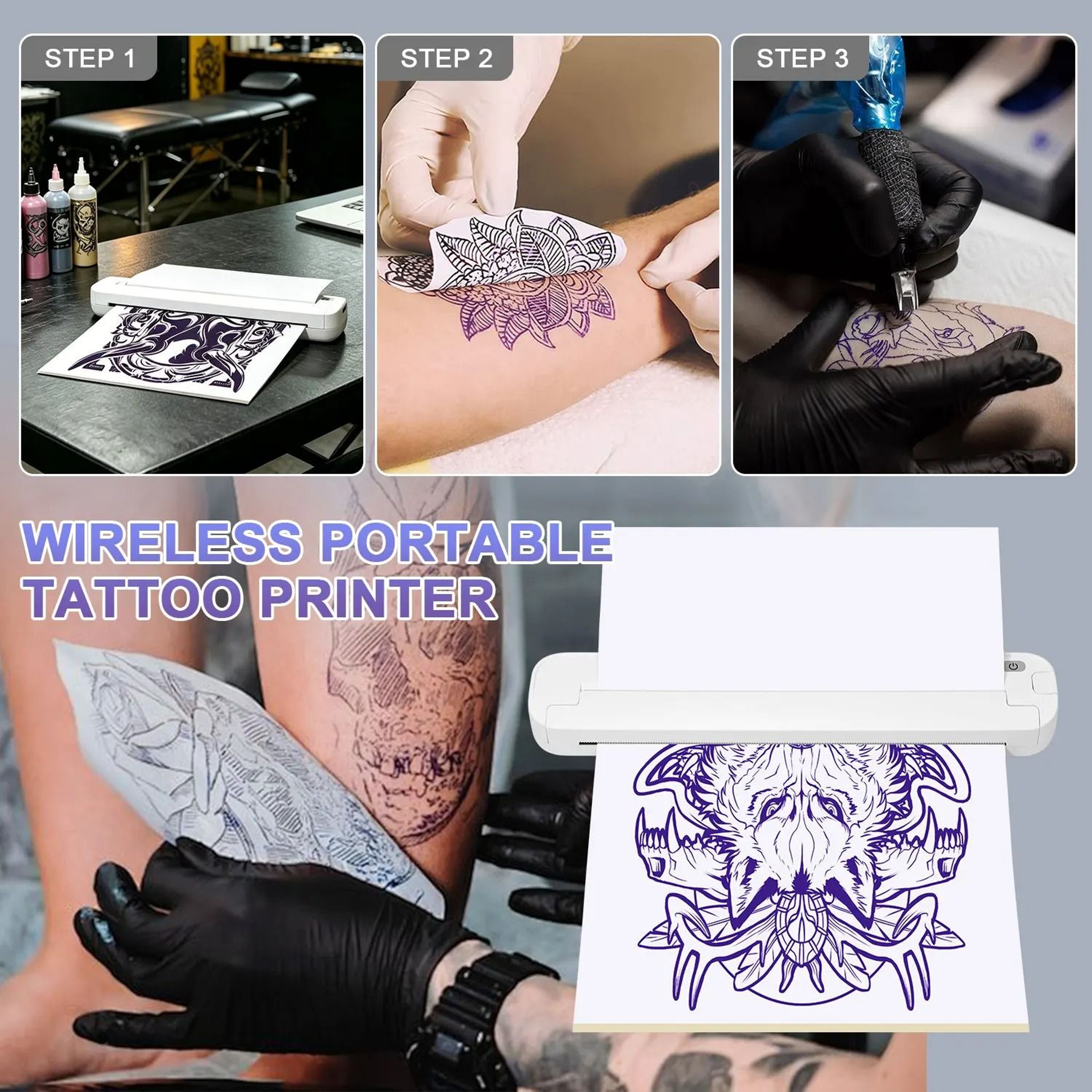 InkFree Wireless Bluetooth Tattoo Stencil Printer 4