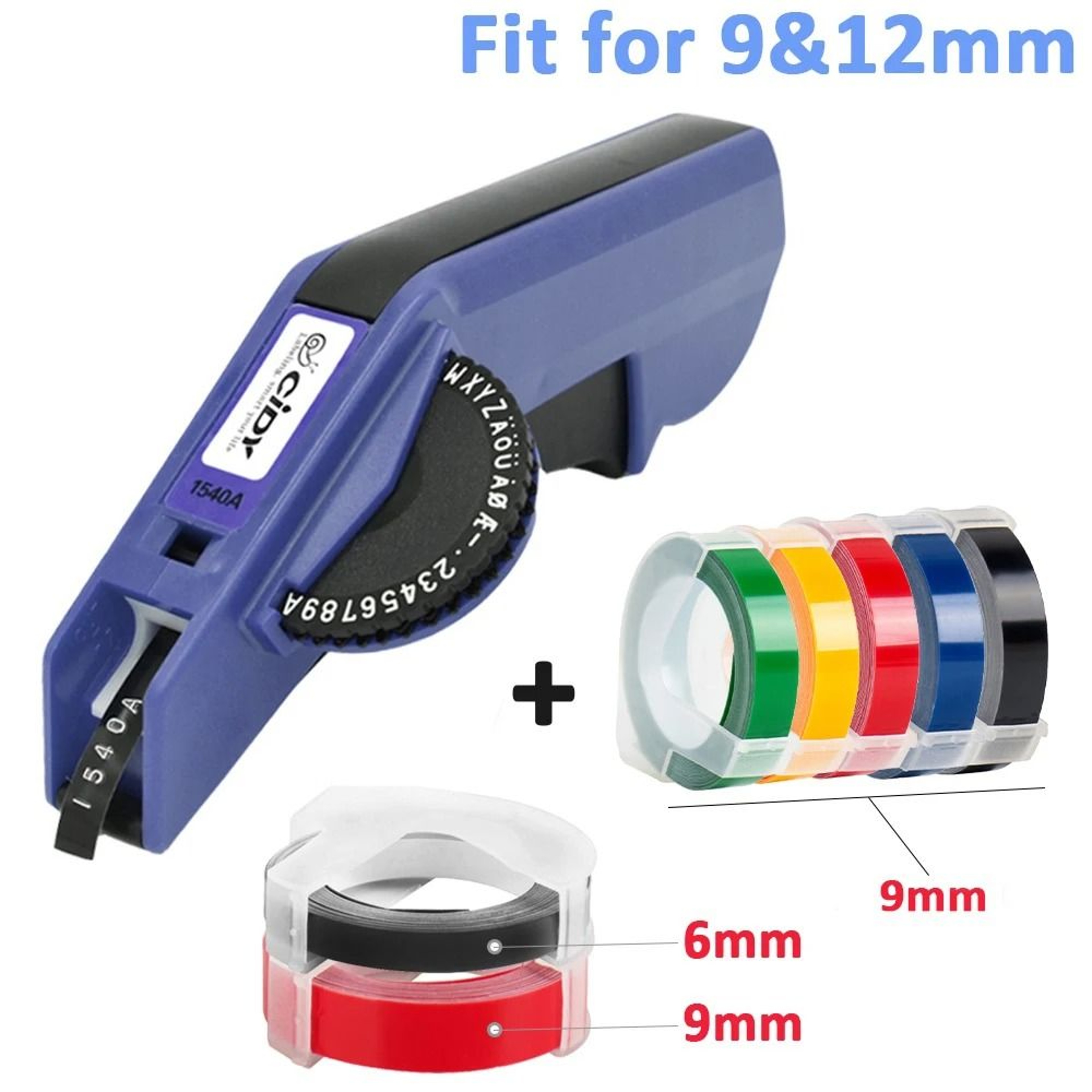 Cidy 1540B Manual Embossing Label Maker With 7 Tapes 1