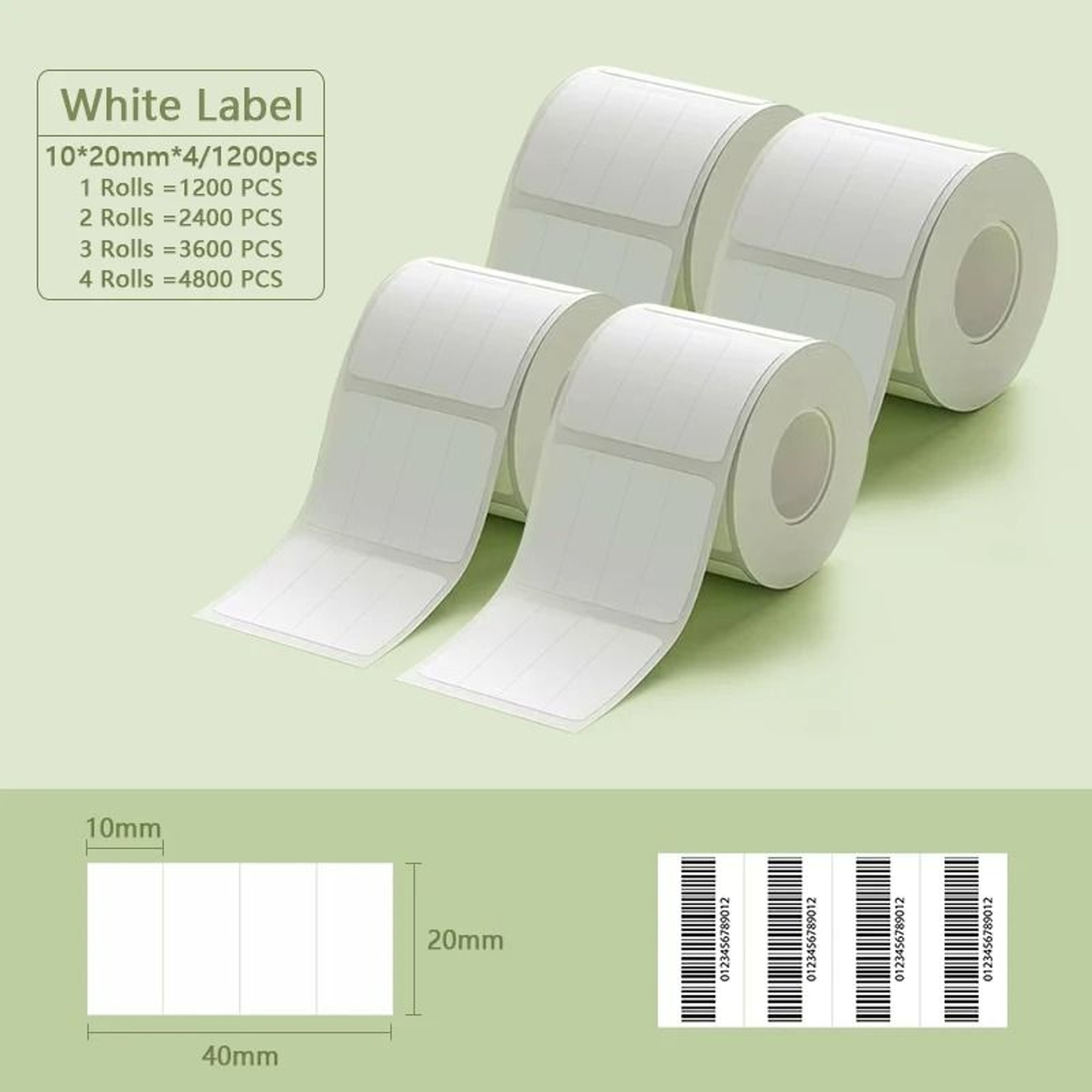 Niimbot B1 B21 Waterproof White Label Rolls 12