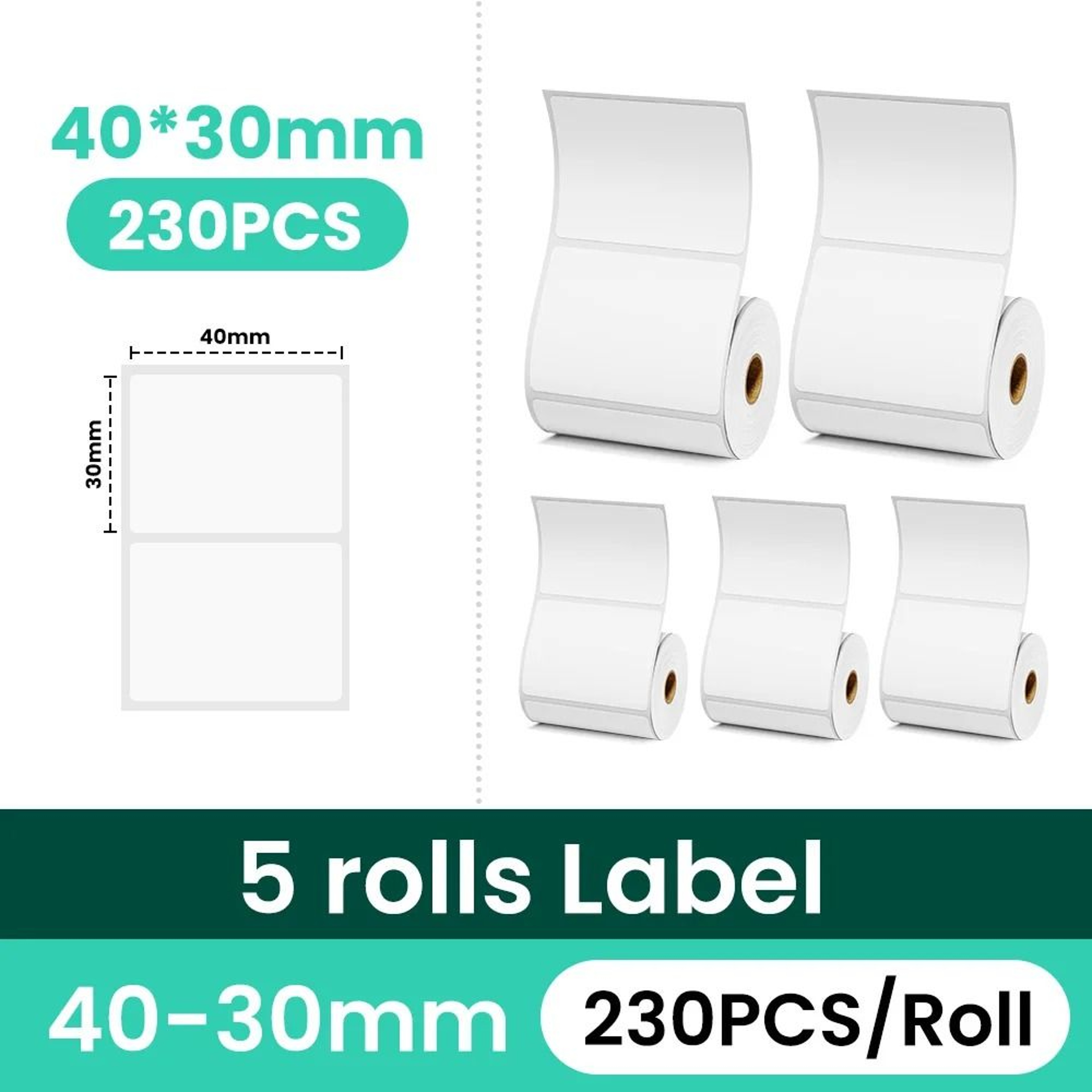 Phomemo 40x30mm White Thermal Label Rolls 9