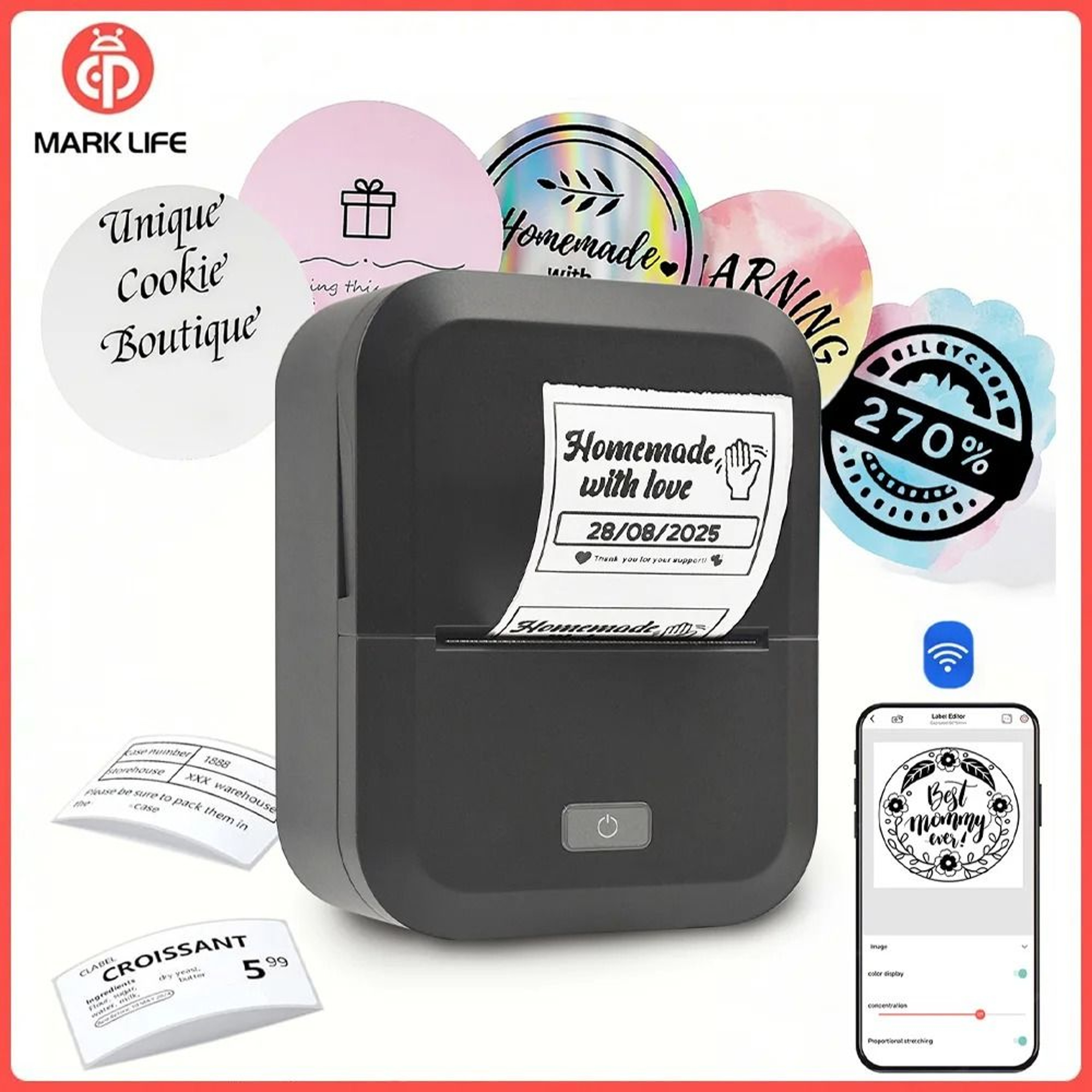 Marklife X2 Pocket Thermal Sticker Printer 0