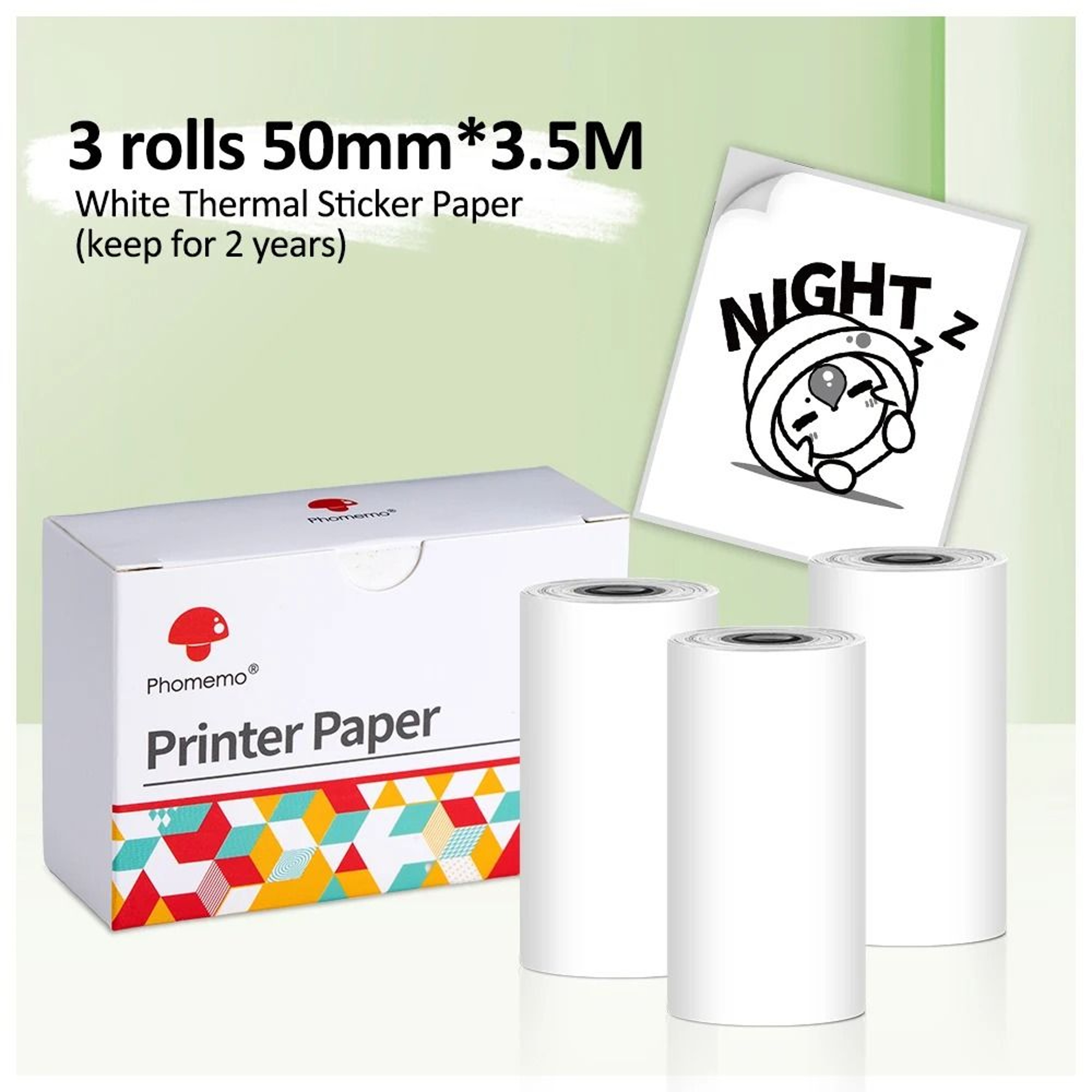 Phomemo M02 White Adhesive Paper Rolls 3 Pack 0