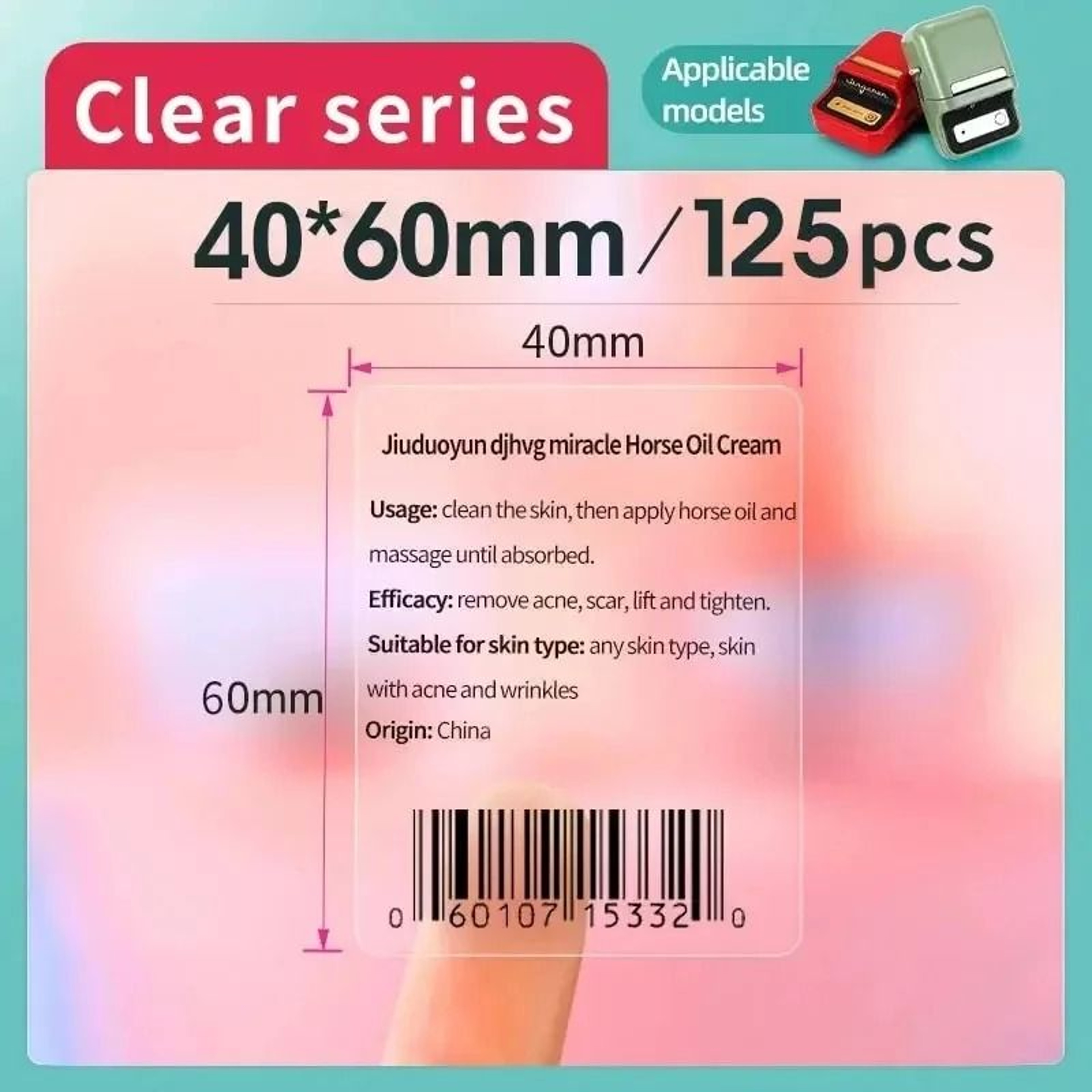 Niimbot Waterproof Clear Thermal Label Stickers 7