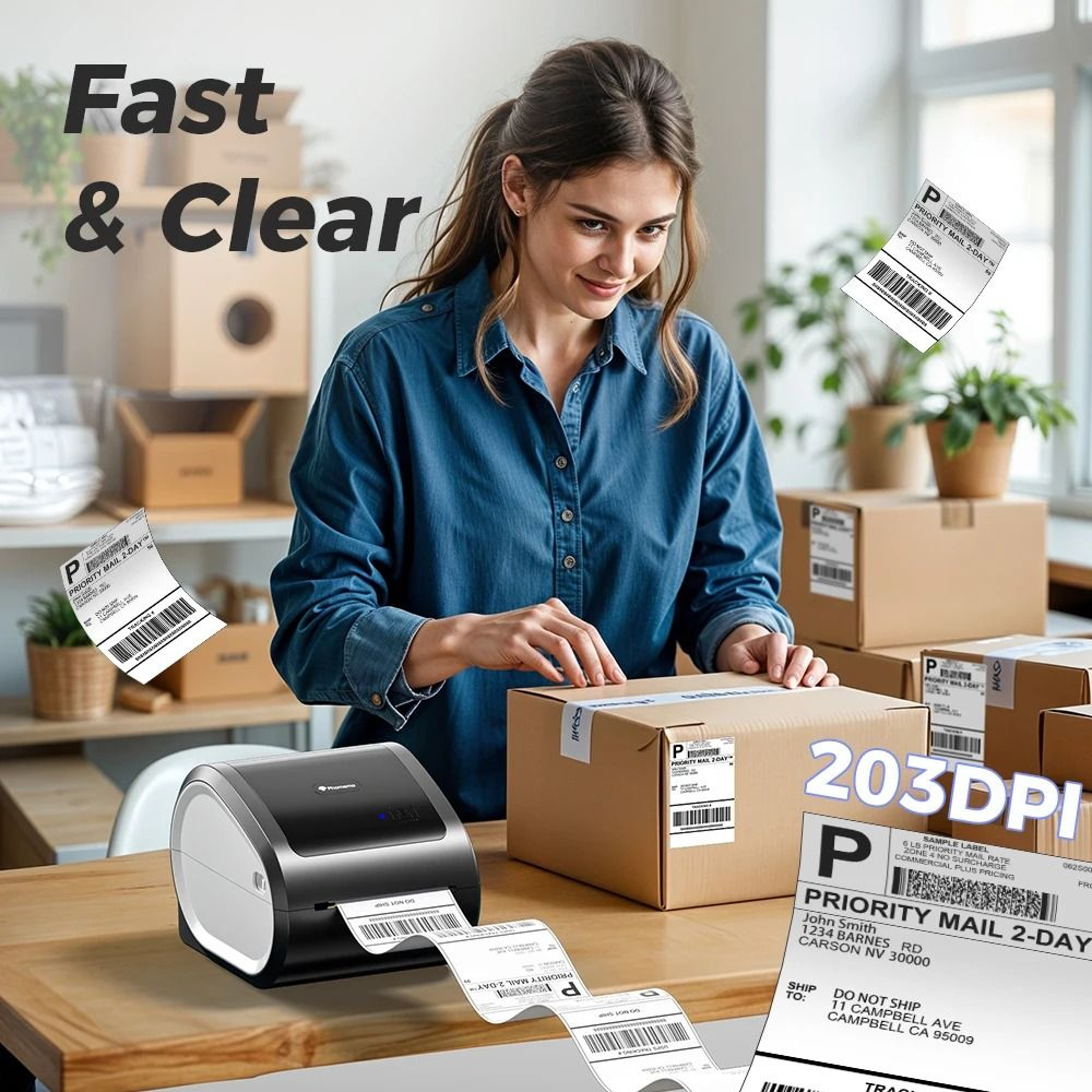 Phomemo D520BT Bluetooth Shipping Label Printer 4