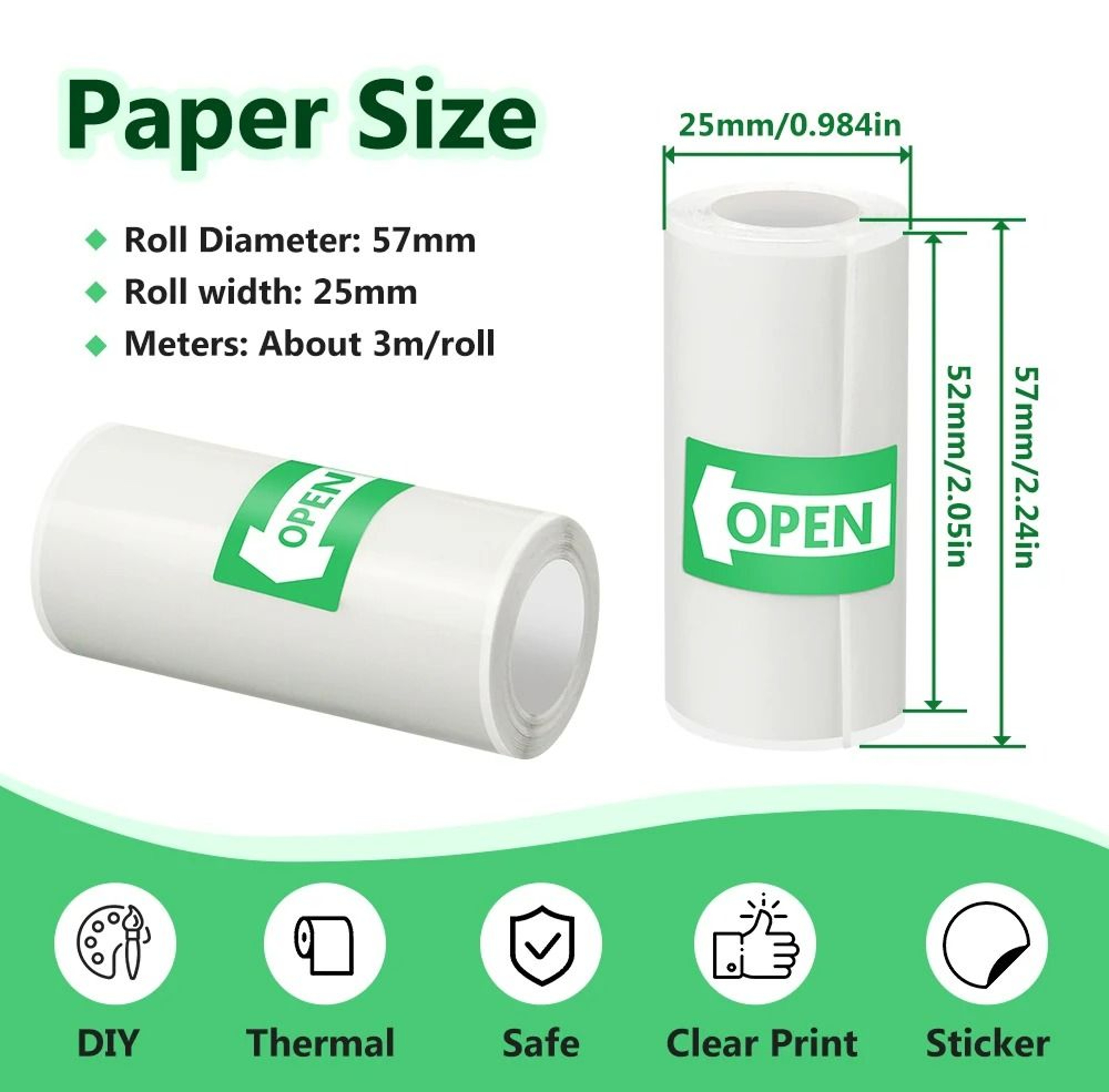 57mm Mini Thermal Printer Paper And Sticker Rolls 6