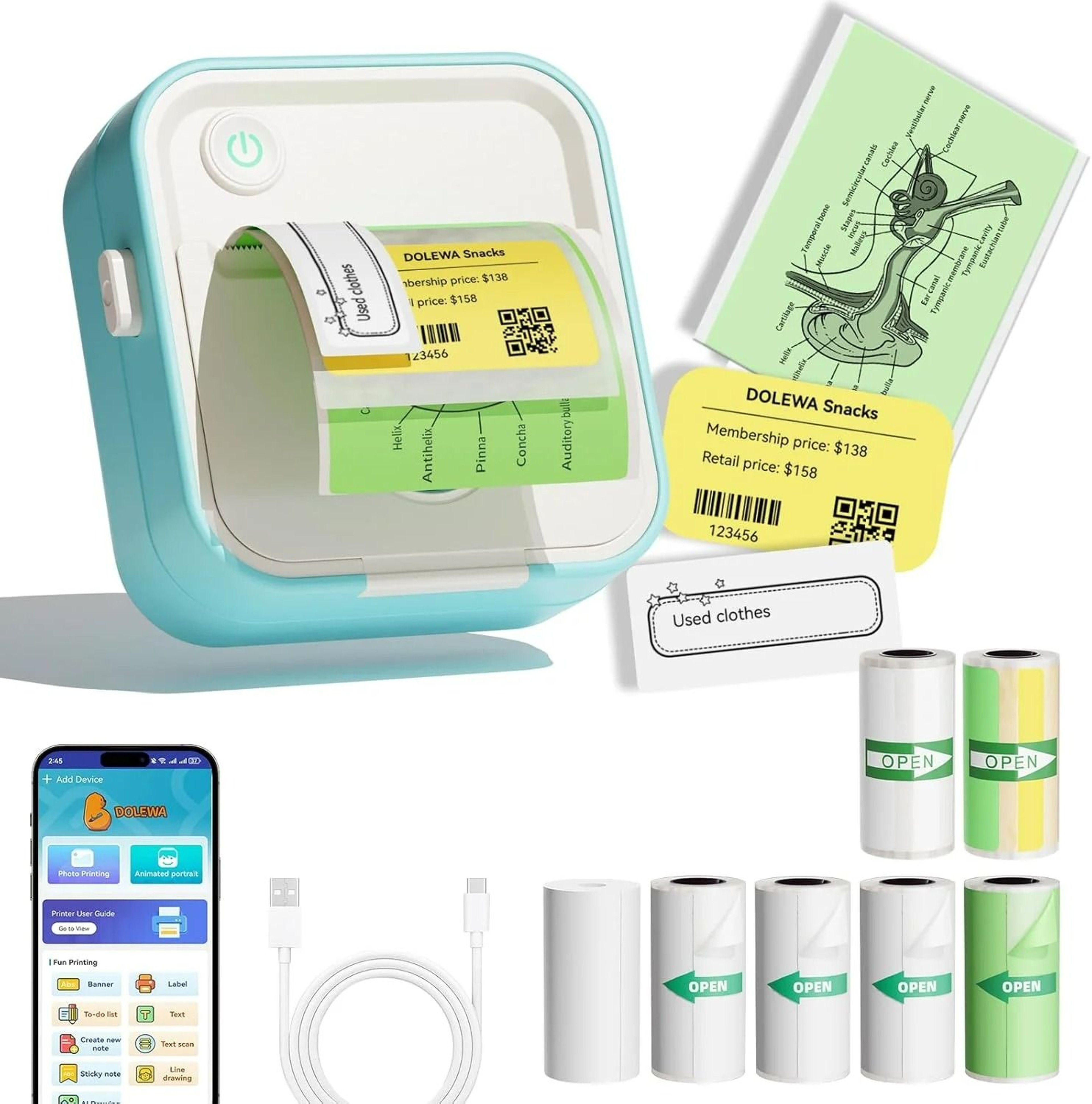 D5 Mini Adjustable Thermal Label Printer 9