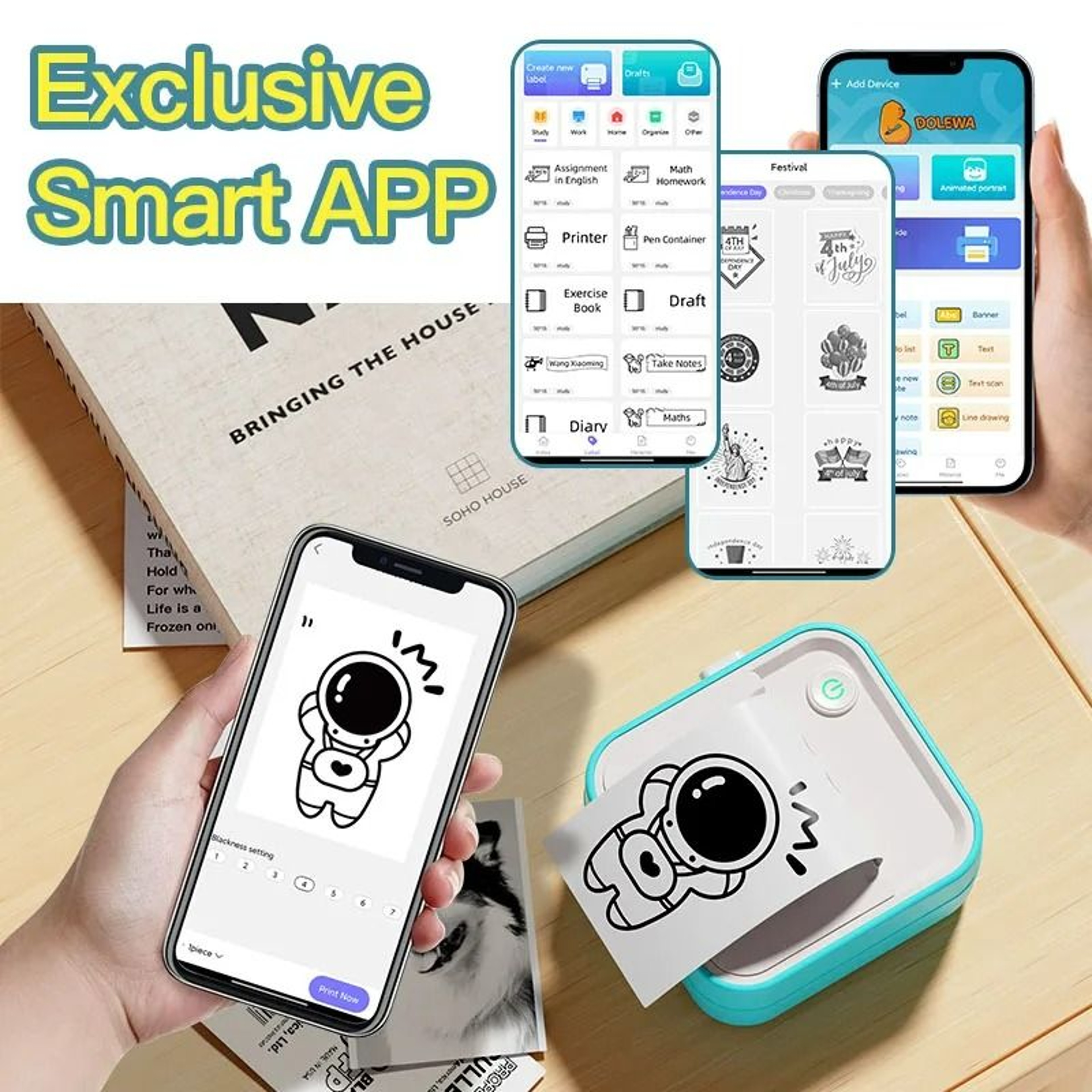 D5 Mini Adjustable Thermal Label Printer 3