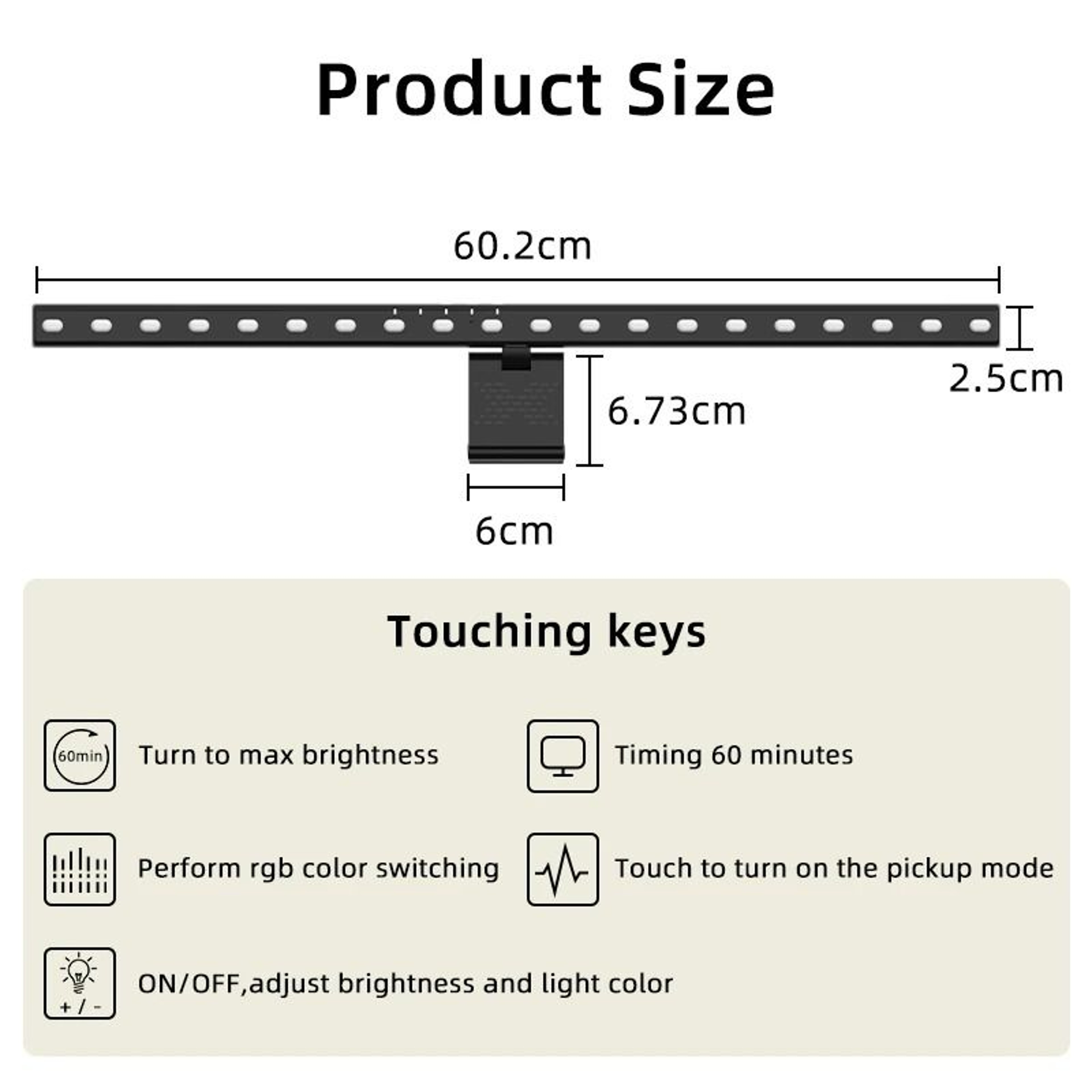 Stepless Dimmable LED Monitor Desk Light 5