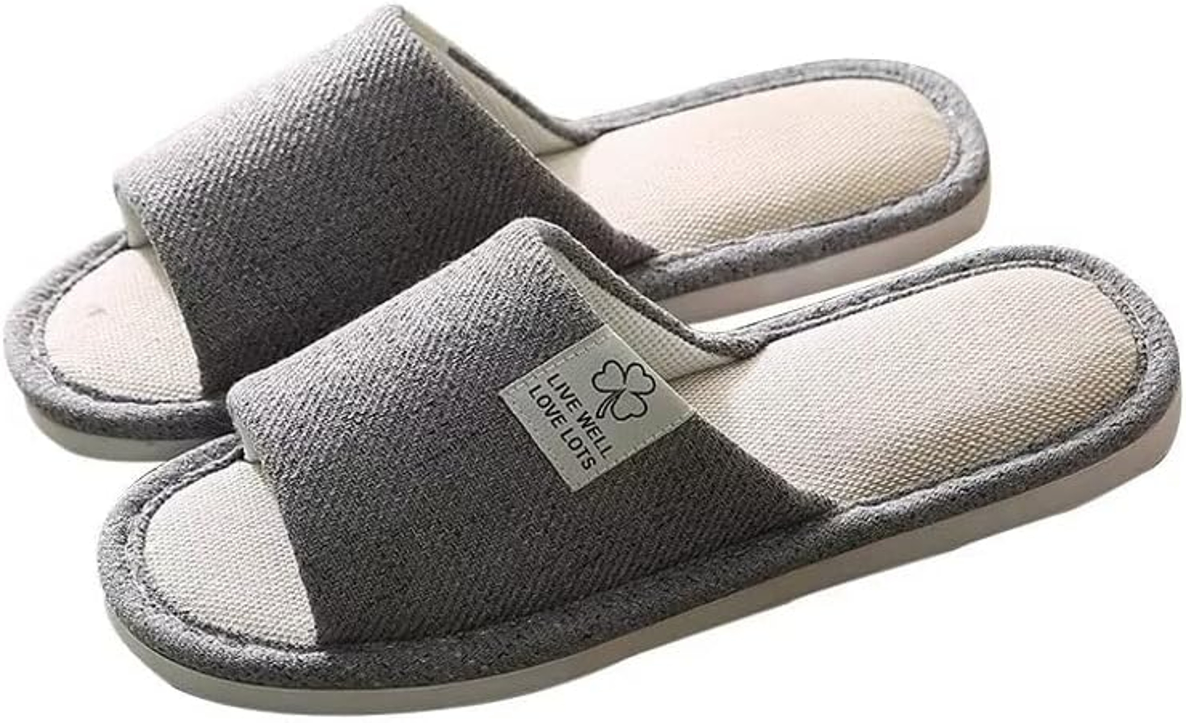 Breathable Linen OpenToe Slippers For Men  Women  Lightweight Indoor Comfort 7
