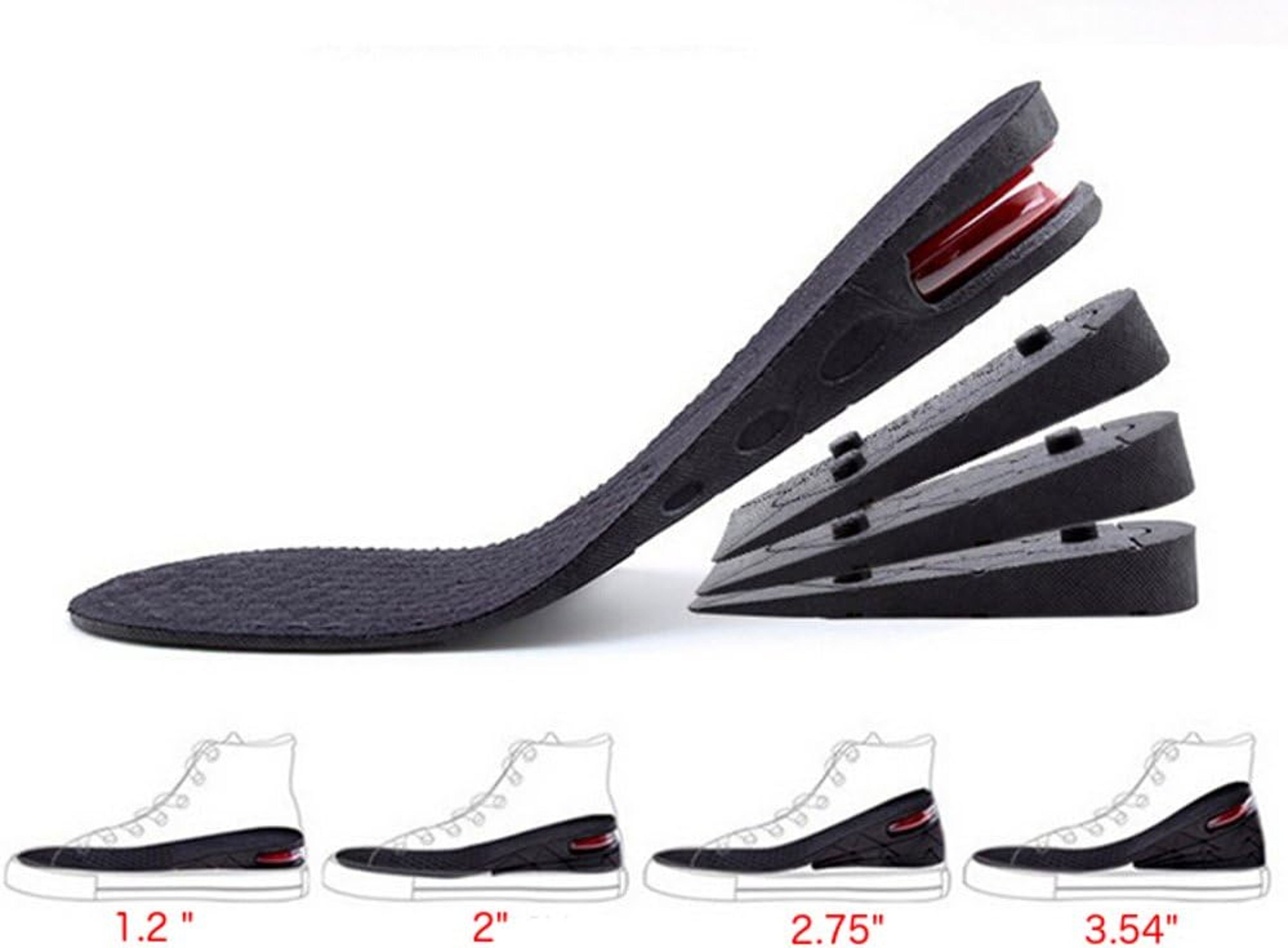 Adjustable Height Increase Insoles  Air Cushion Elevator Inserts For Men  Women 39cm Boost 0