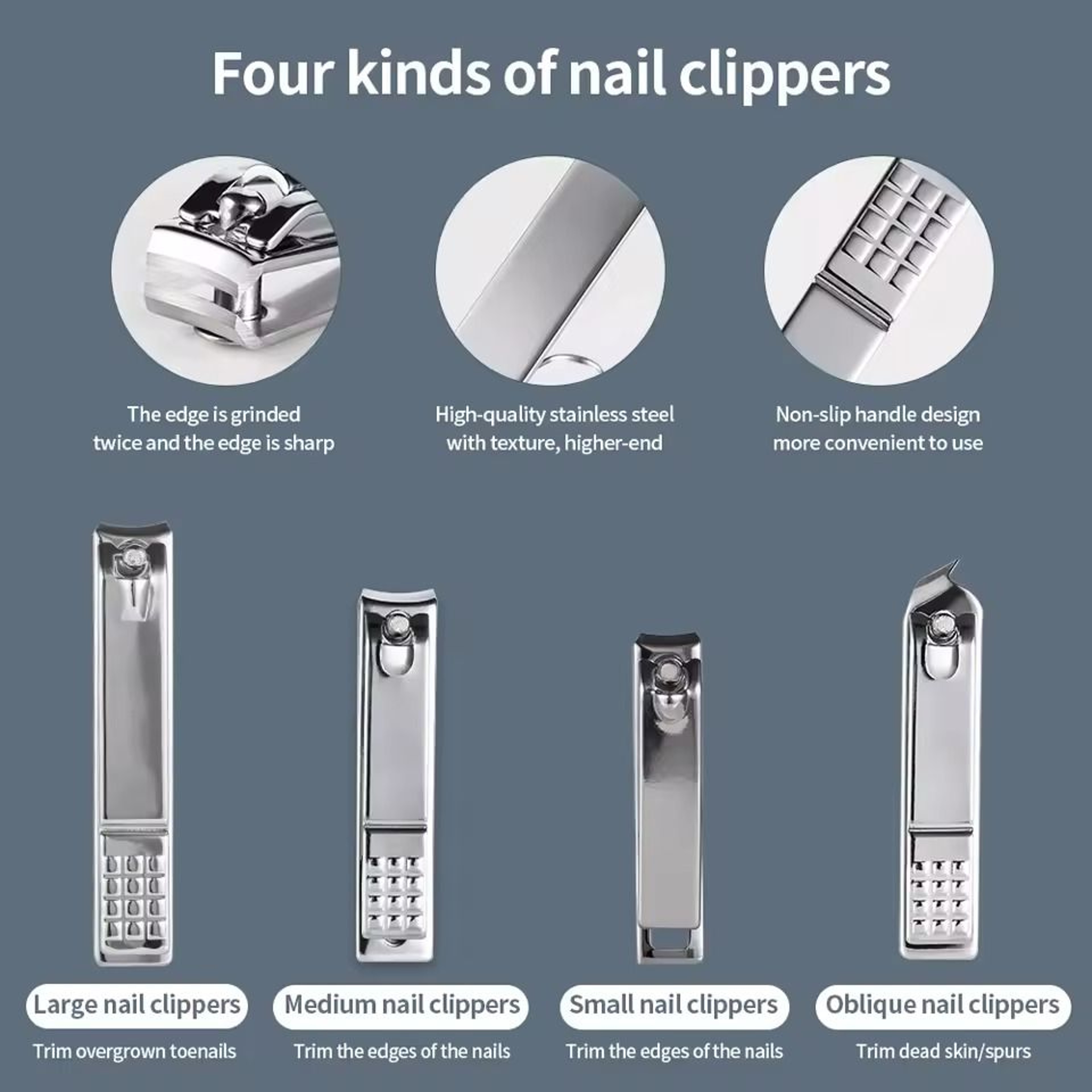 Professional Stainless Steel Manicure And Pedicure Set Grooming Kit With Scissors And Nail Tools 4