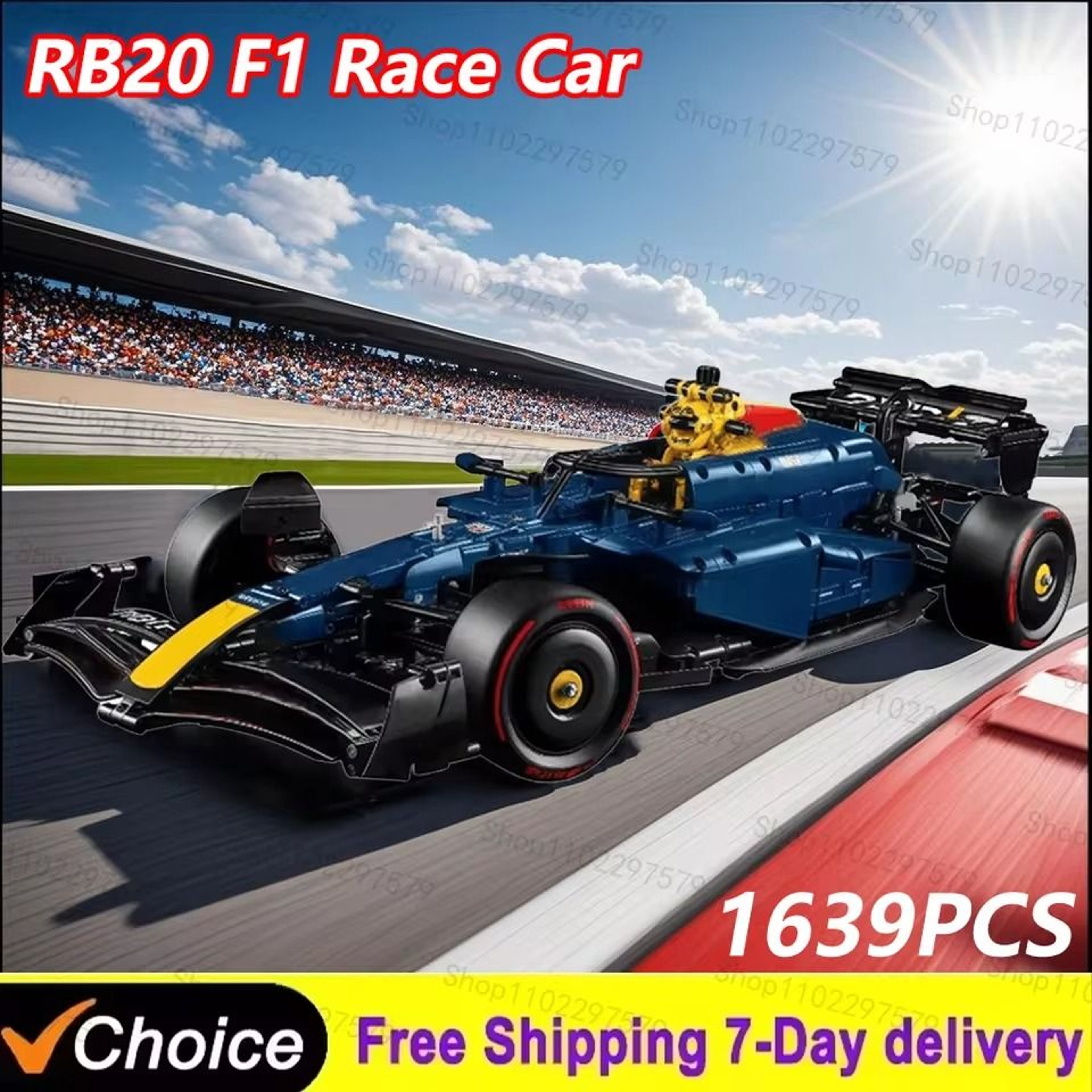 Technical RB20 F1 Racing Car Building Blocks Kit 1639PCS For Adults 0