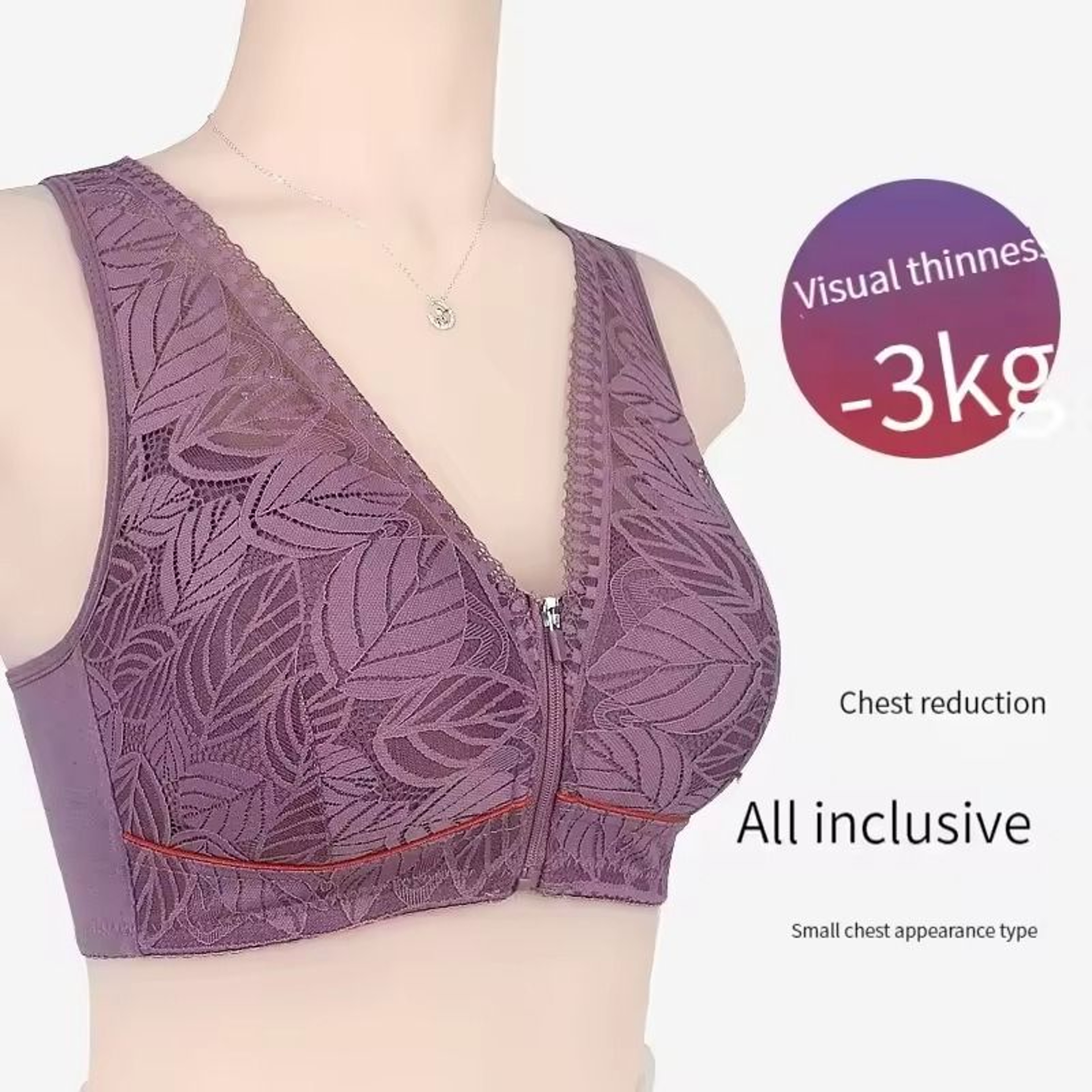 Front Zip Sports Yoga Bra With Cotton Cups 2