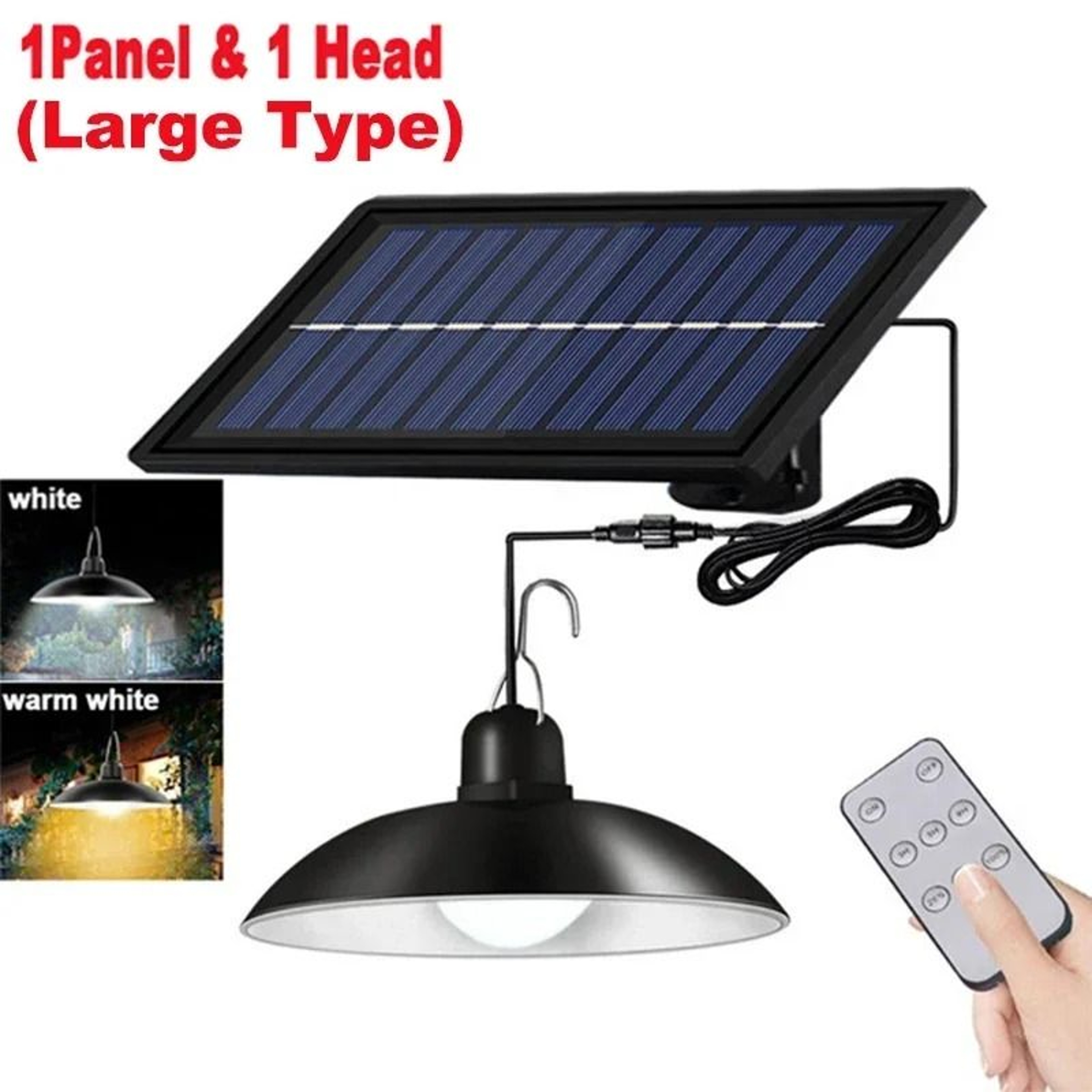 Solar Powered Pendant Light With Double Head LED Chandelier Waterproof Outdoor Indoor Shed Barn Roo 7