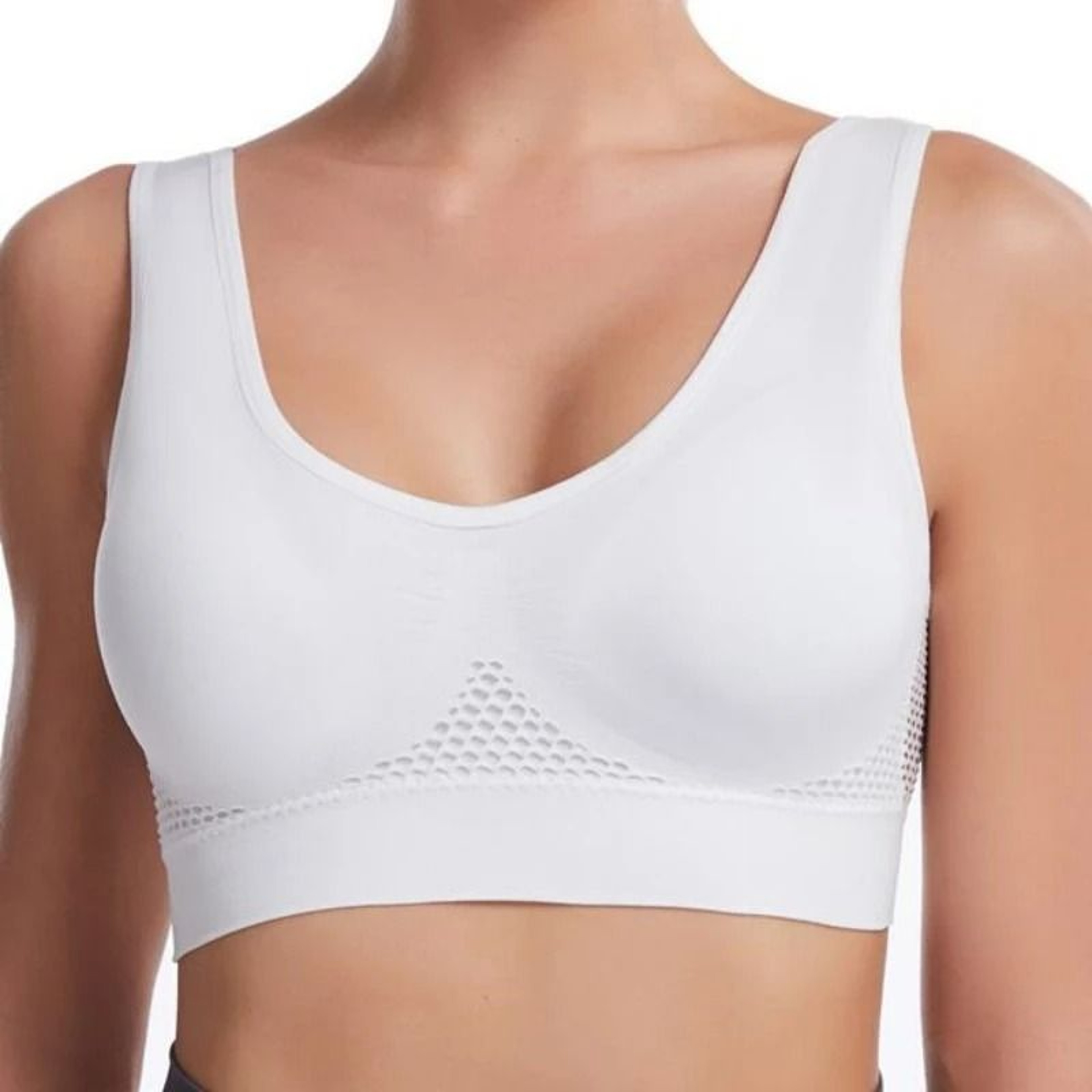 S To 7XL Plus Size Grid Air Hole Wireless Sports Bra For Yoga Running 0