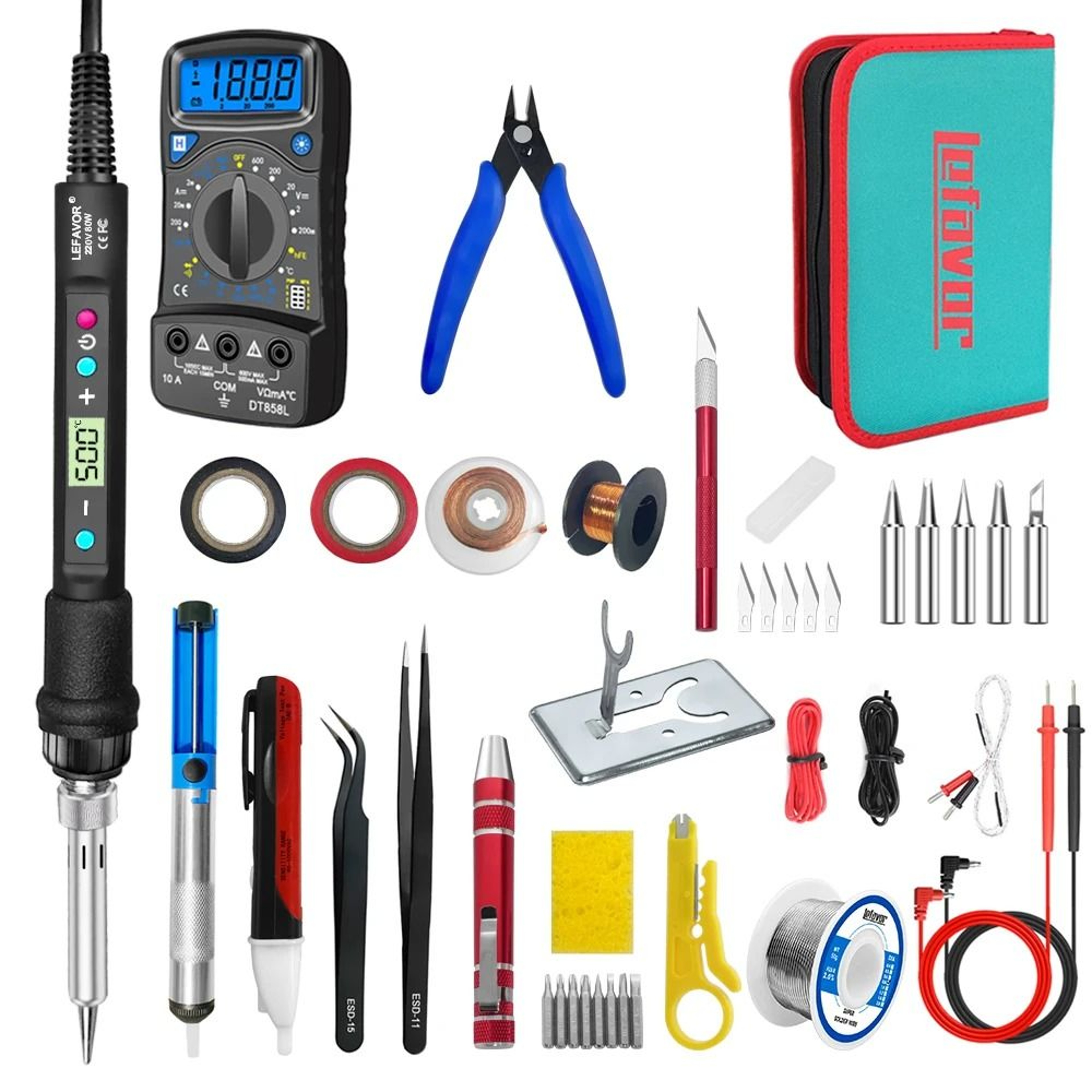 80W Digital Display Soldering Iron Kit With Adjustable Temperature 9
