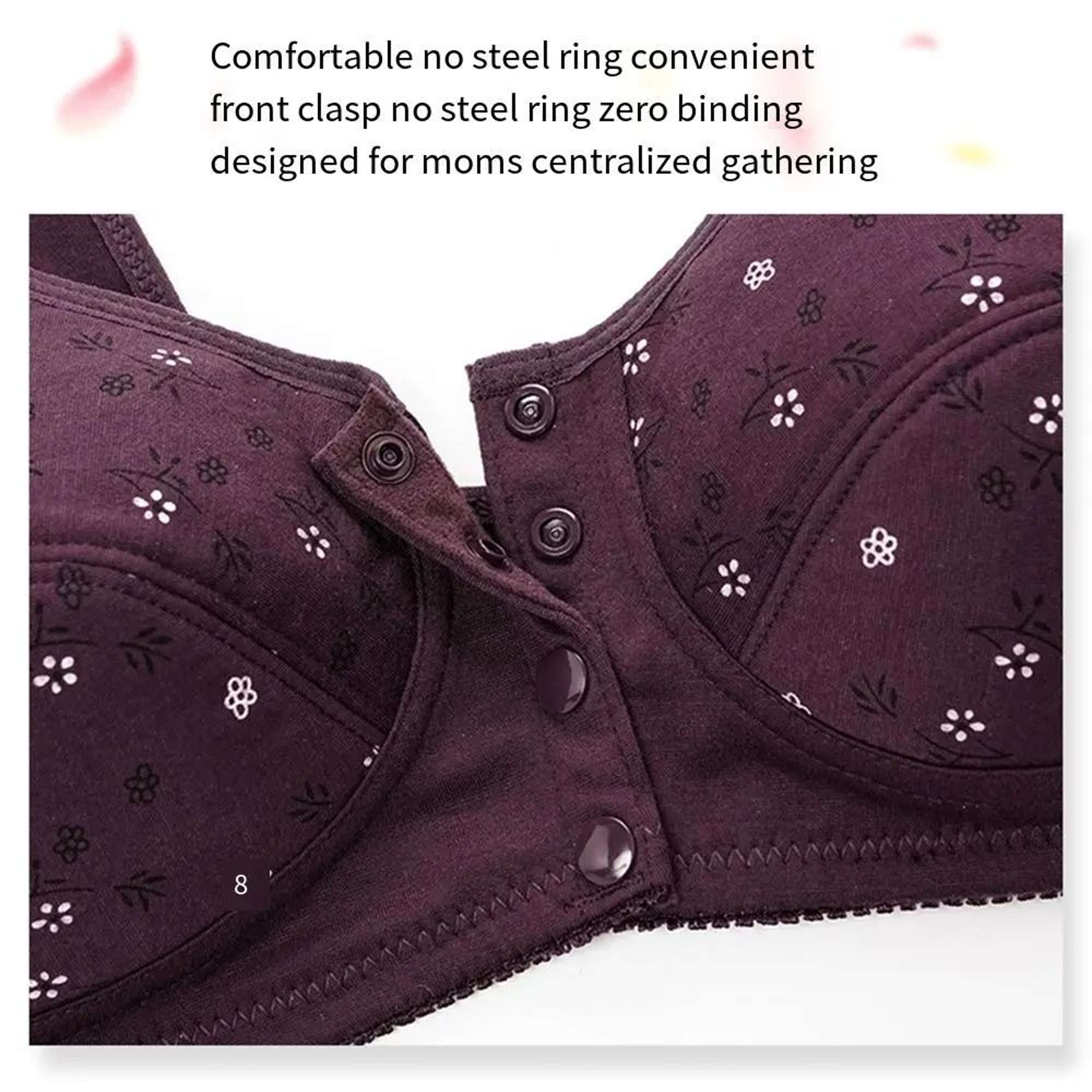 Comfortable Front Closure Cotton Bras For Older Women With Breathable No Wire Support And Plus Size
