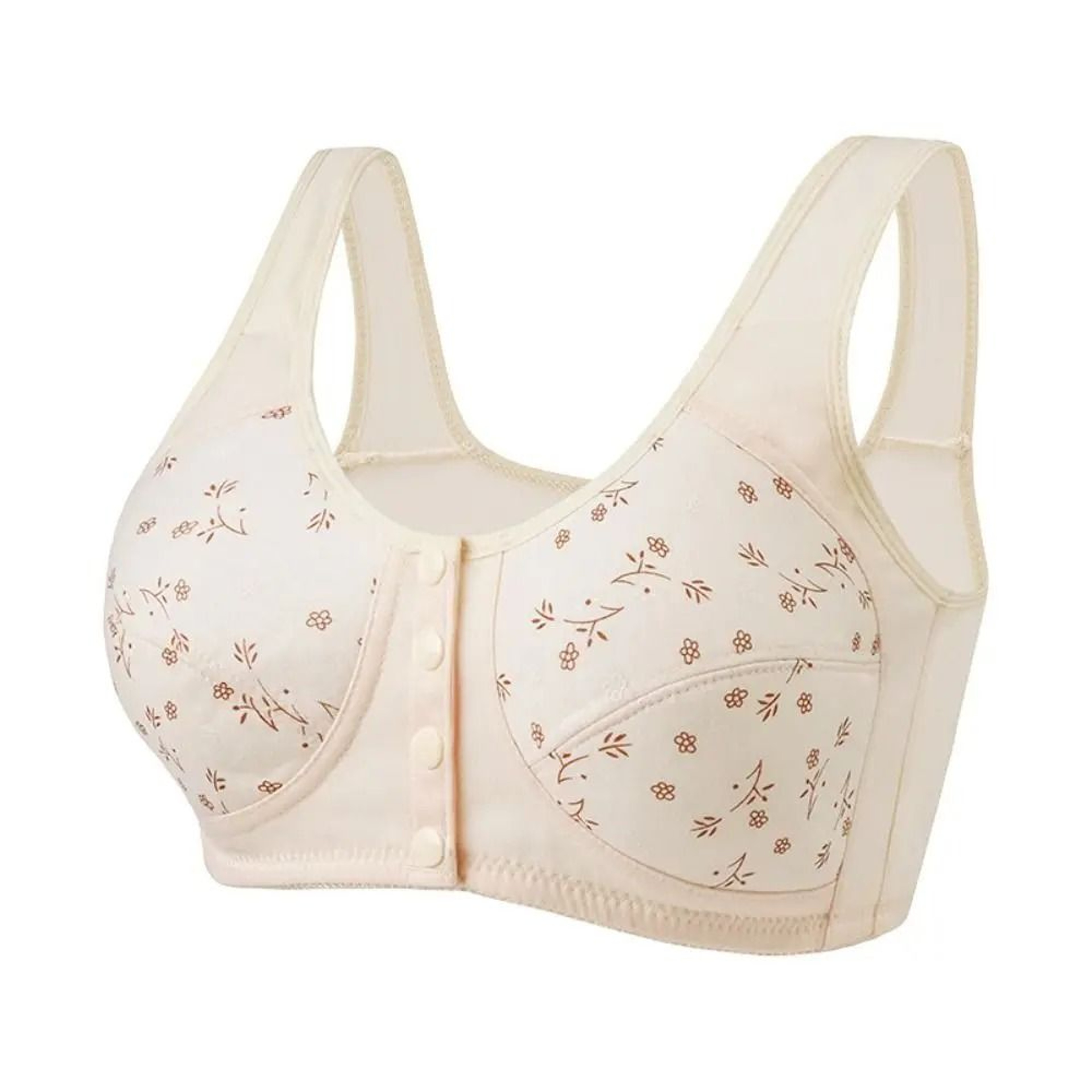 Comfortable Front Closure Cotton Bras For Older Women With Breathable No Wire Support And Plus Size