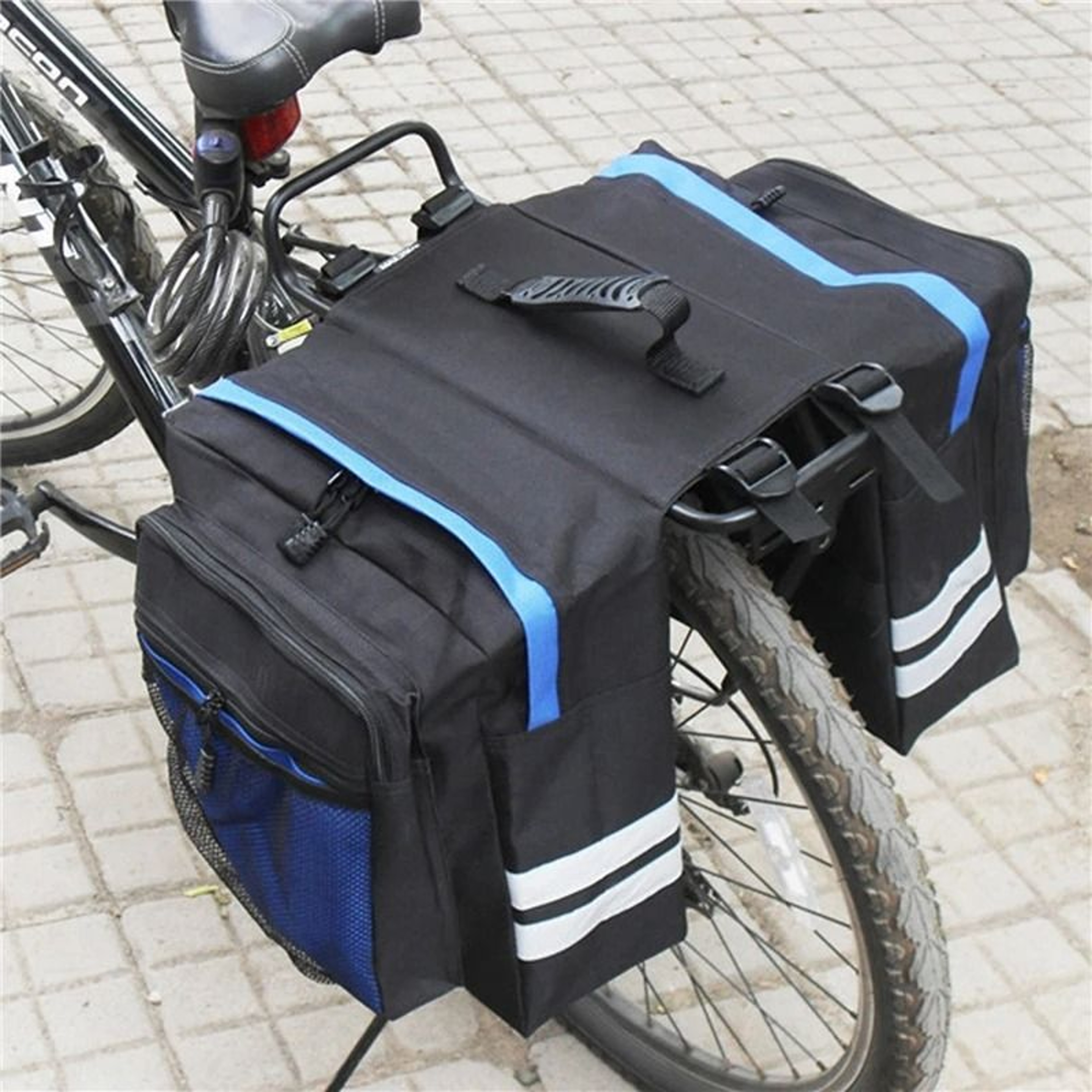 MTB Bicycle Carrier Bag Rear Rack Bike Trunk Bag Luggage Pannier Back Seat Double Side Cycling Bicy 1