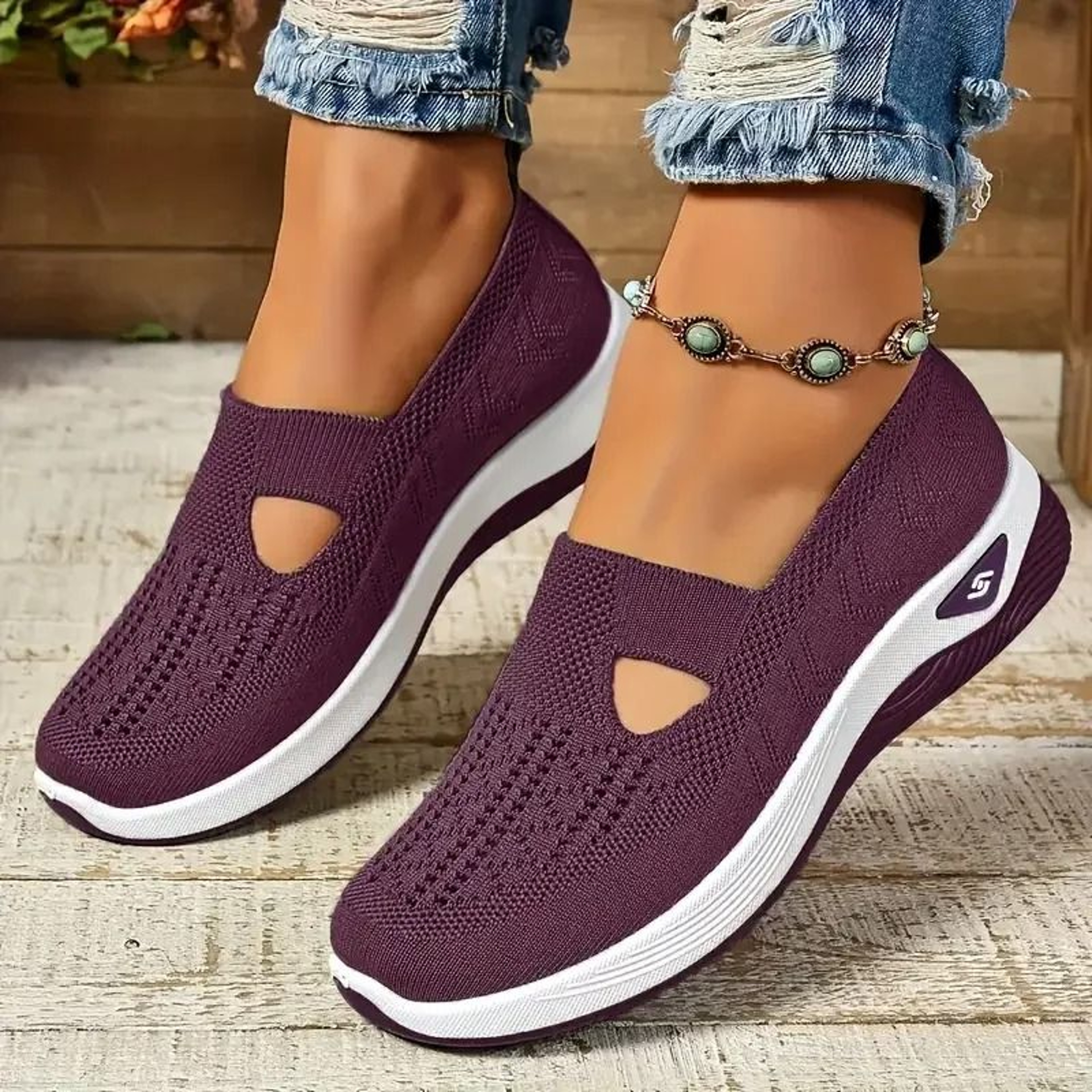 Breathable Knit LowTop Casual Sneakers For Women  Lightweight Summer Walking Shoes 18