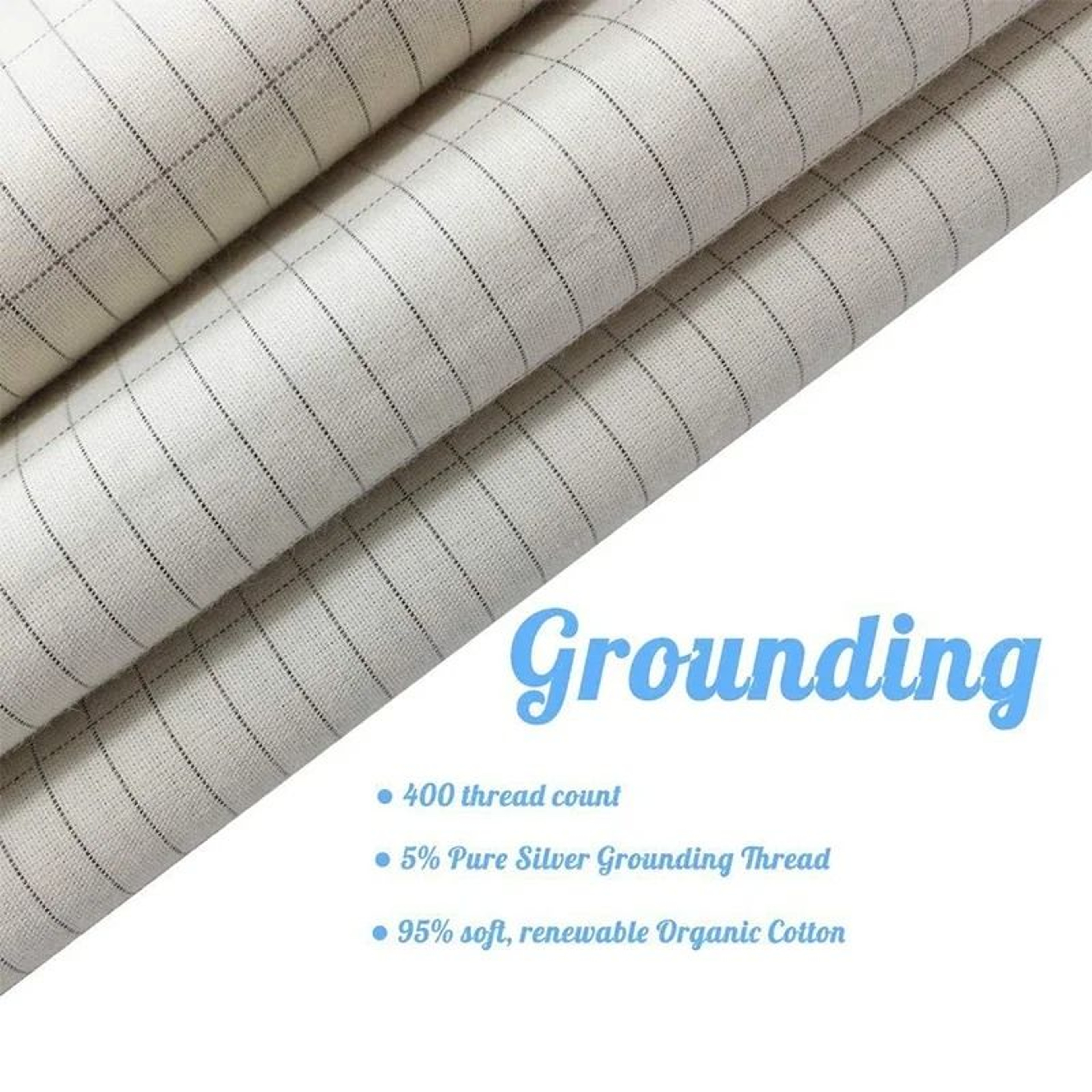 Cotton Silver Fiber Grounding Bedsheet With Earthing Cord For Antistatic Stress Relief And Sleep Su 1