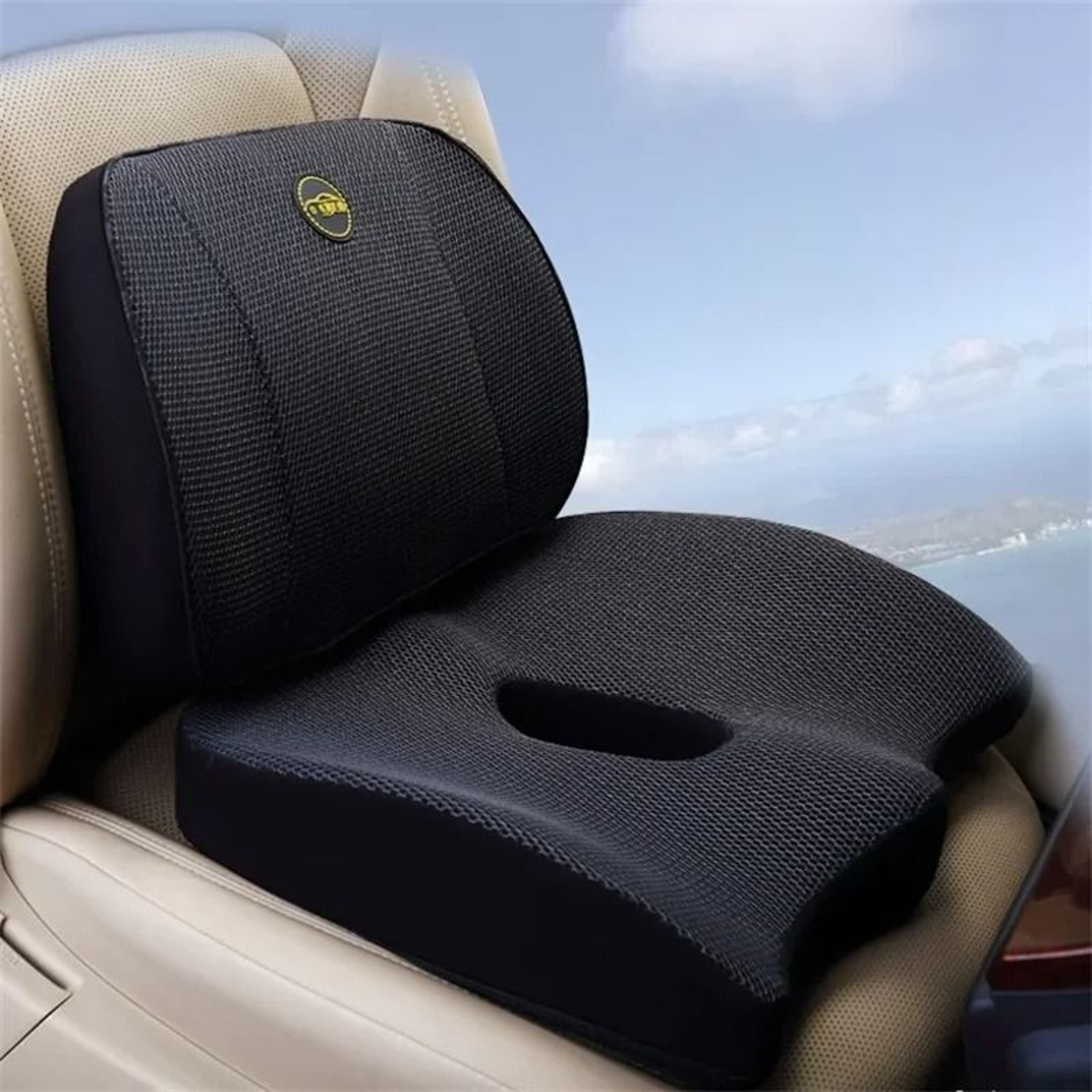 Orthopedic Memory Foam Seat Cushion Set For Car Office And Lumbar Back Support 0