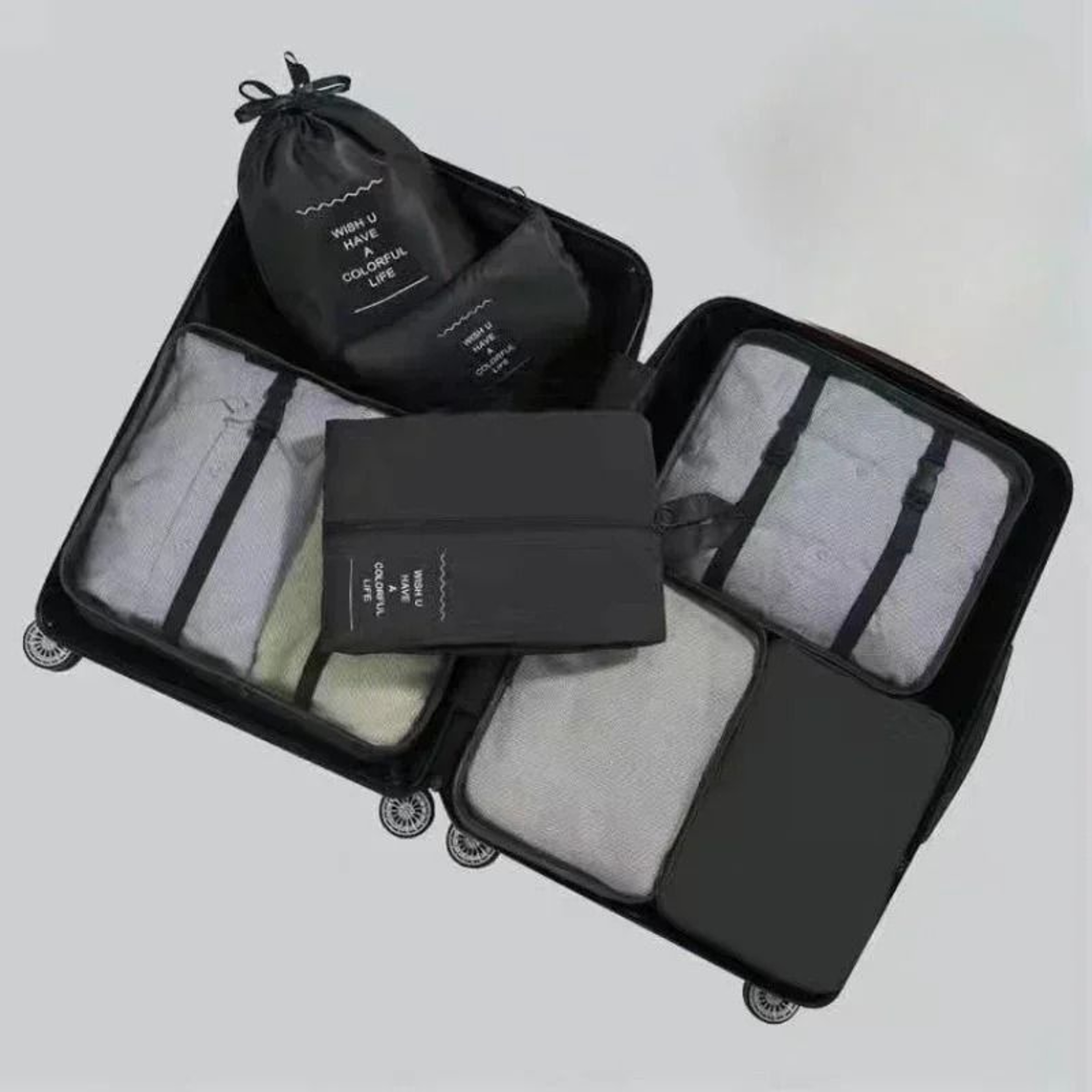 7 Piece Travel Bag Organizer Set For Clothes Shoes And Suitcase Packing 6
