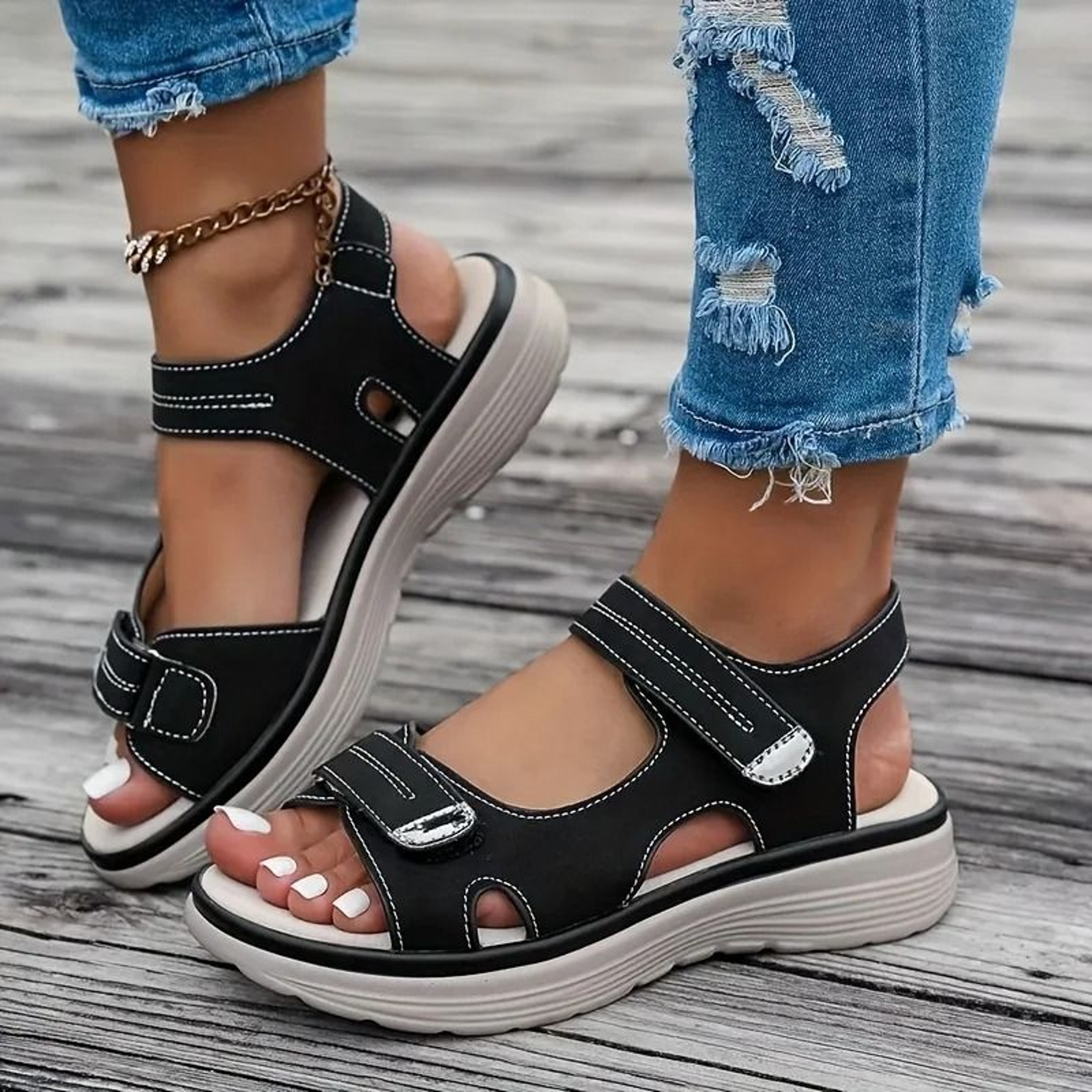 Women Summer Wedge Sandals With Platform Sole And Non Slip Design For Casual Beach Wear 1