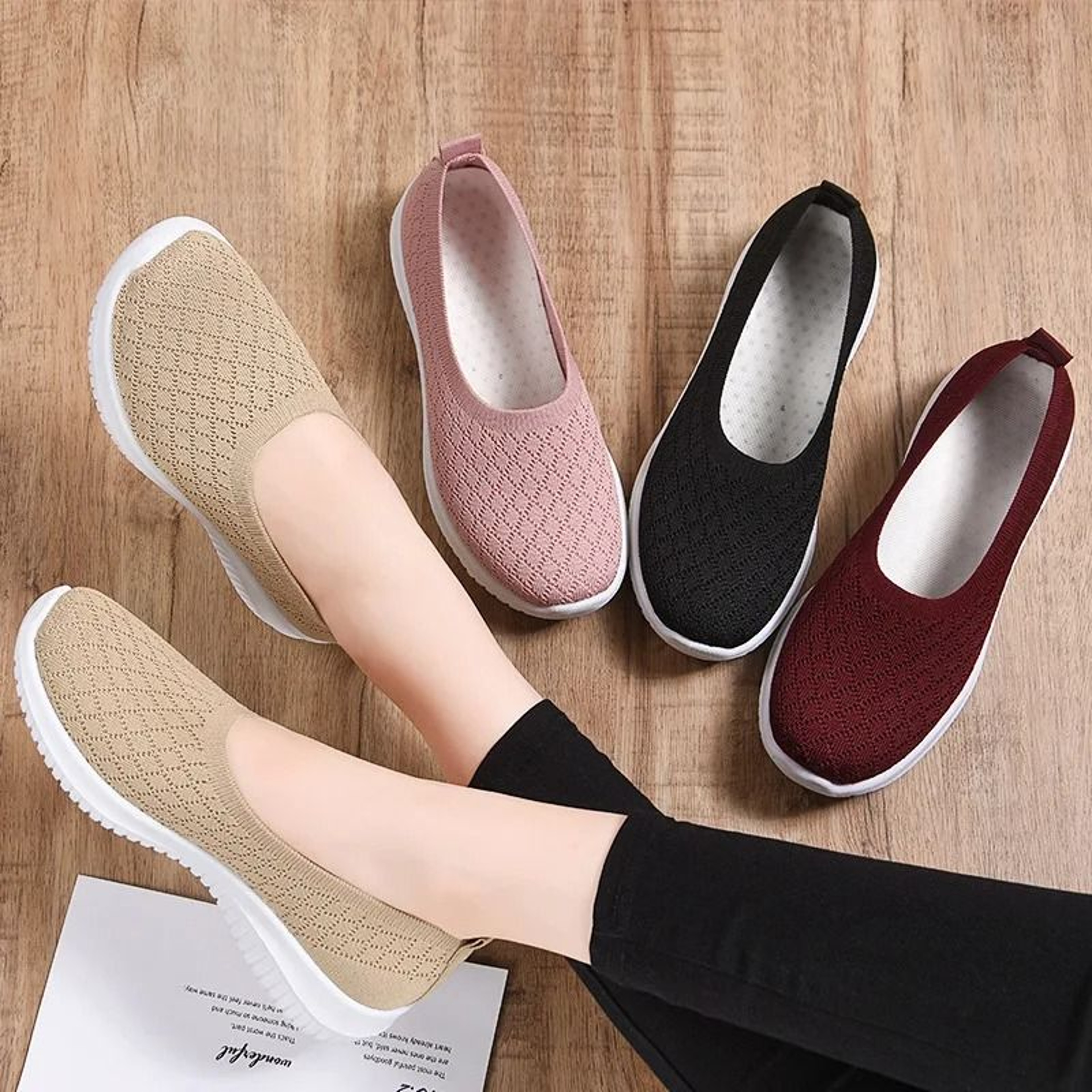 Women Mesh Slip On Casual Loafers With Breathable Comfort Sole For Summer Walking And Daily Wear 0