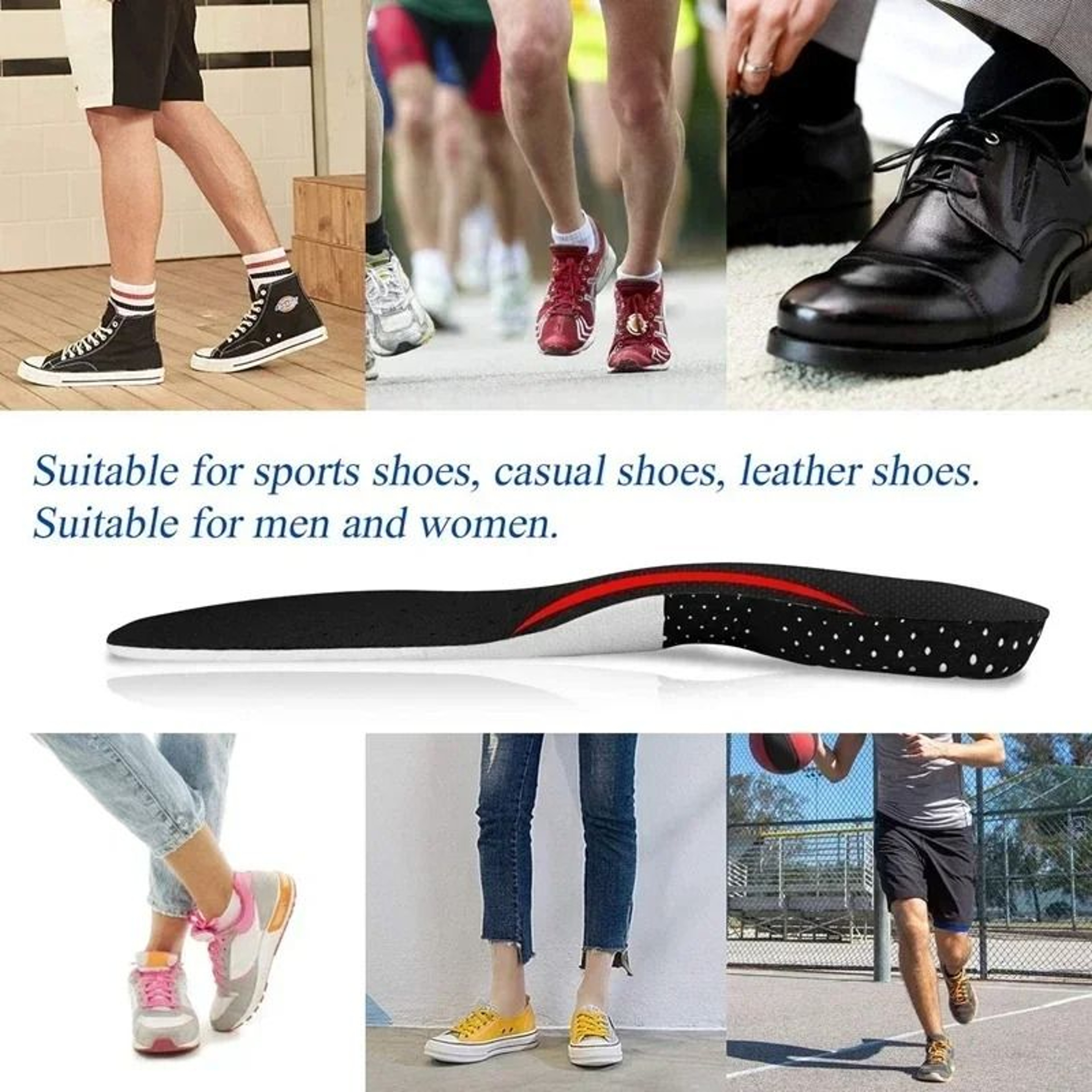 6 Pack Orthopedic Silicone Insoles For Arch Support And Shock Absorption Comfort For Running Or Pla