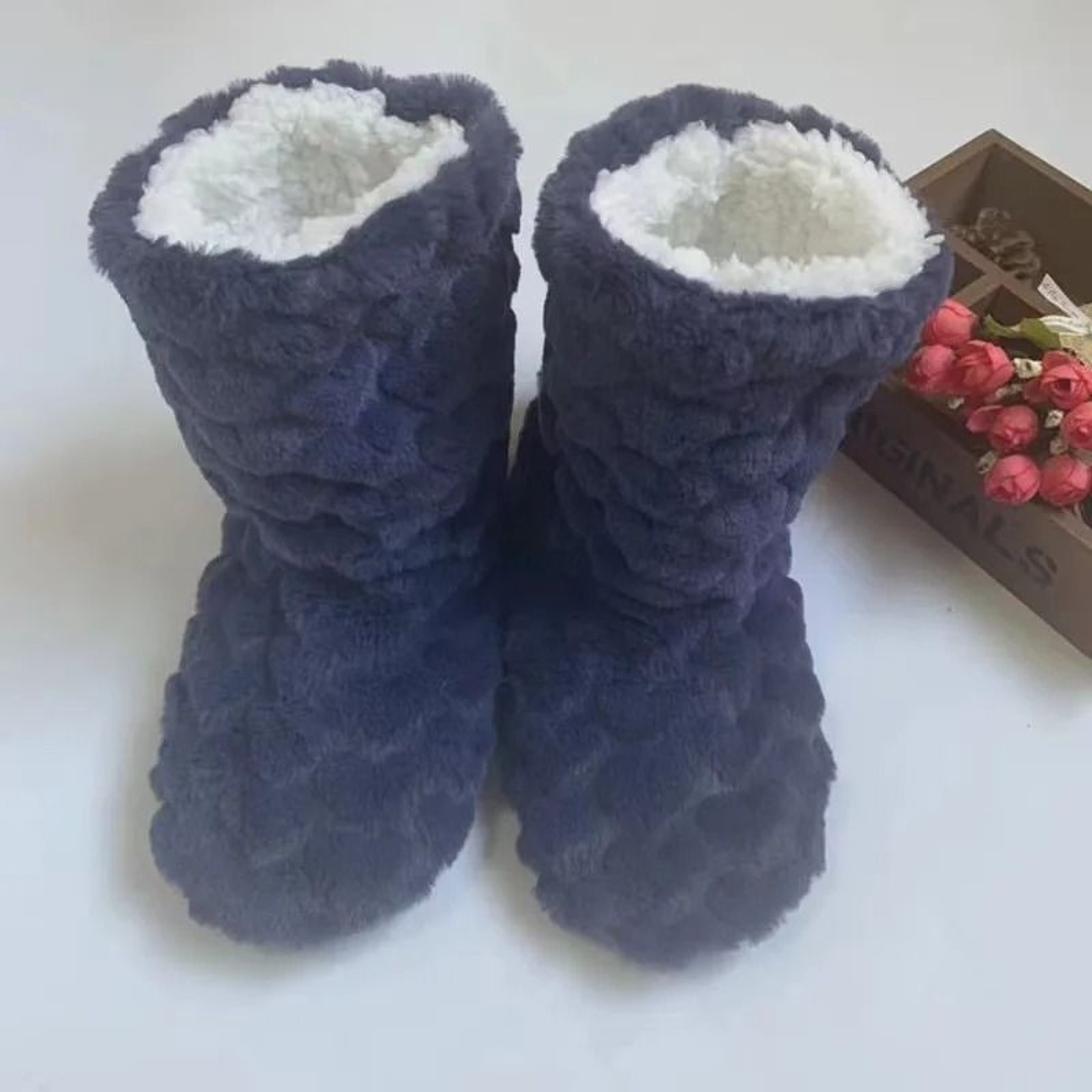 Winter Velvet Slipper Socks For Women With Anti Slip Sole Thick Lining High Tube Design For Indoor  11