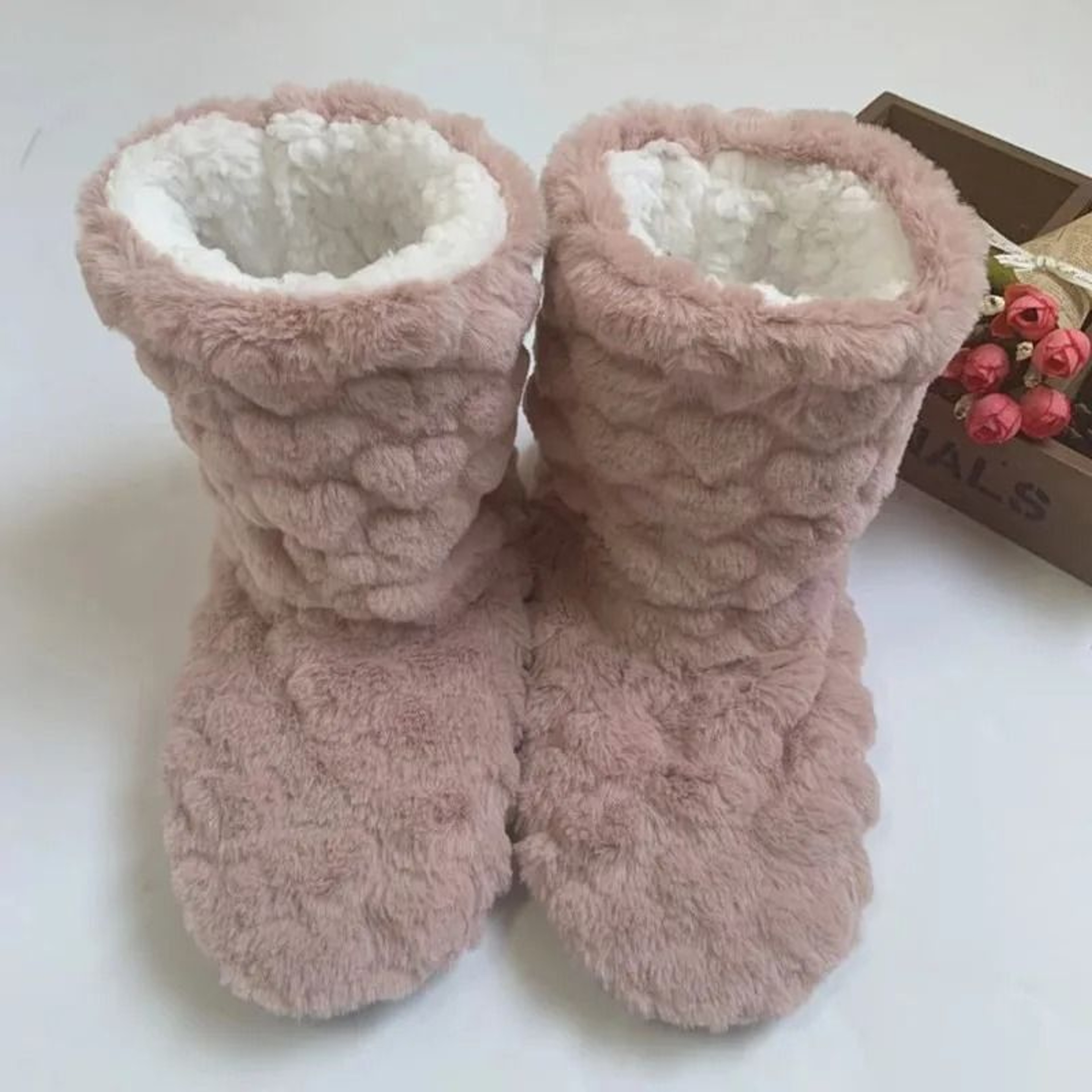 Winter Velvet Slipper Socks For Women With Anti Slip Sole Thick Lining High Tube Design For Indoor  6